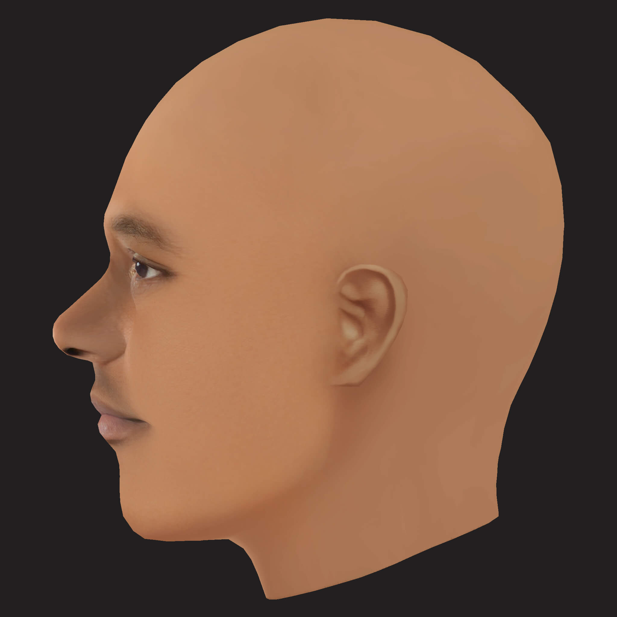 Low Poly Schoolboy Q Rapper Head 3D Model