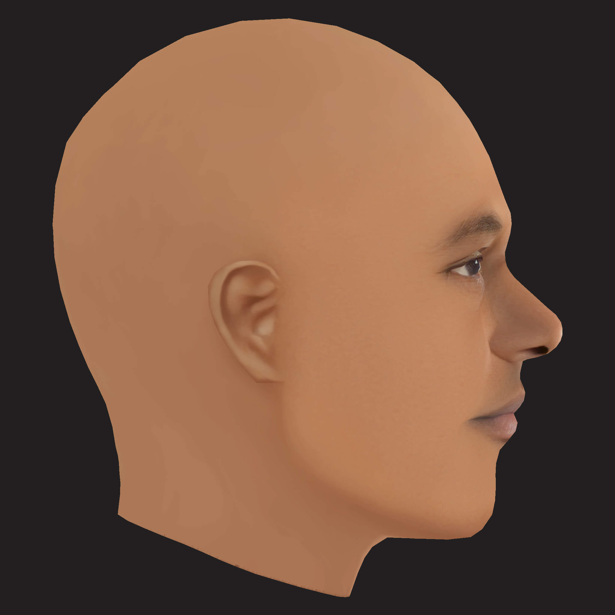 Low Poly Schoolboy Q Rapper Head 3D Model