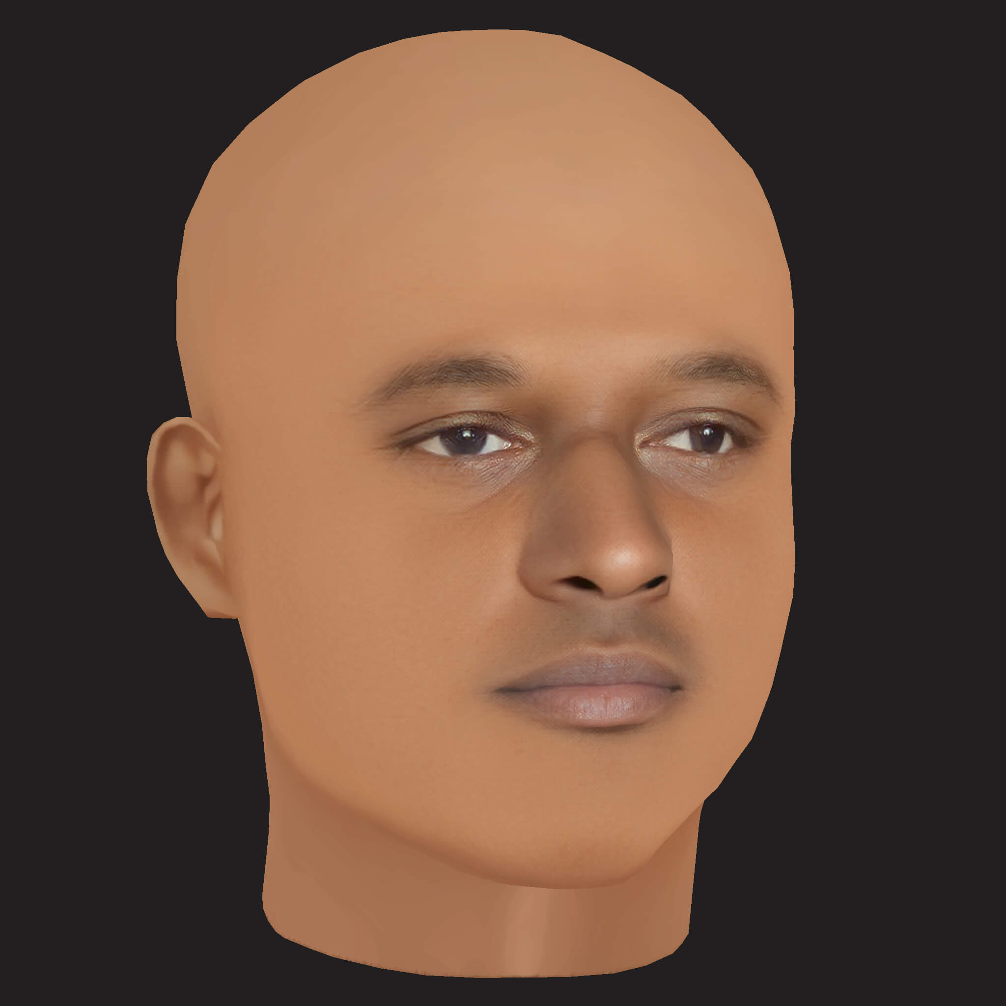 Low Poly Schoolboy Q Rapper Head 3D Model