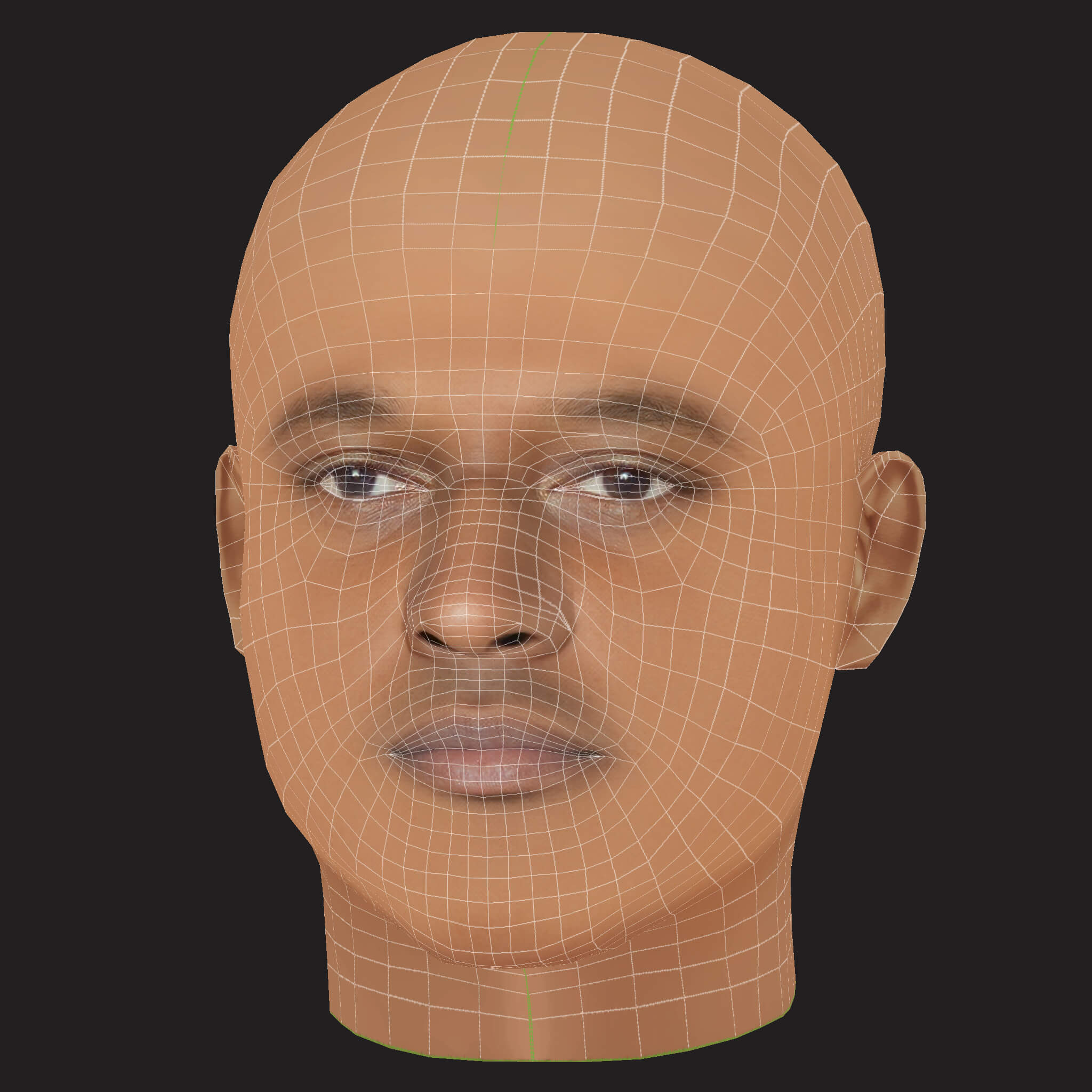 Low Poly Schoolboy Q Rapper Head 3D Model