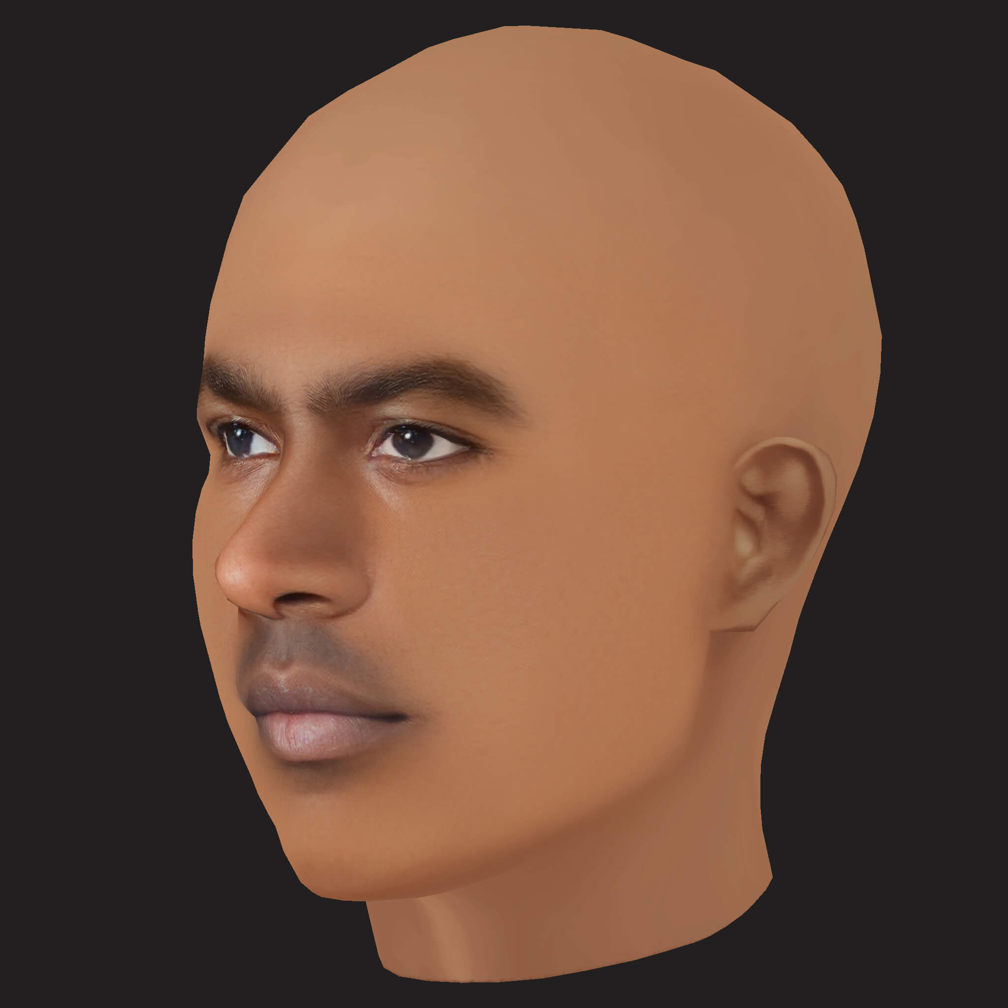 Low Poly Skepta Rapper Head 3D Model