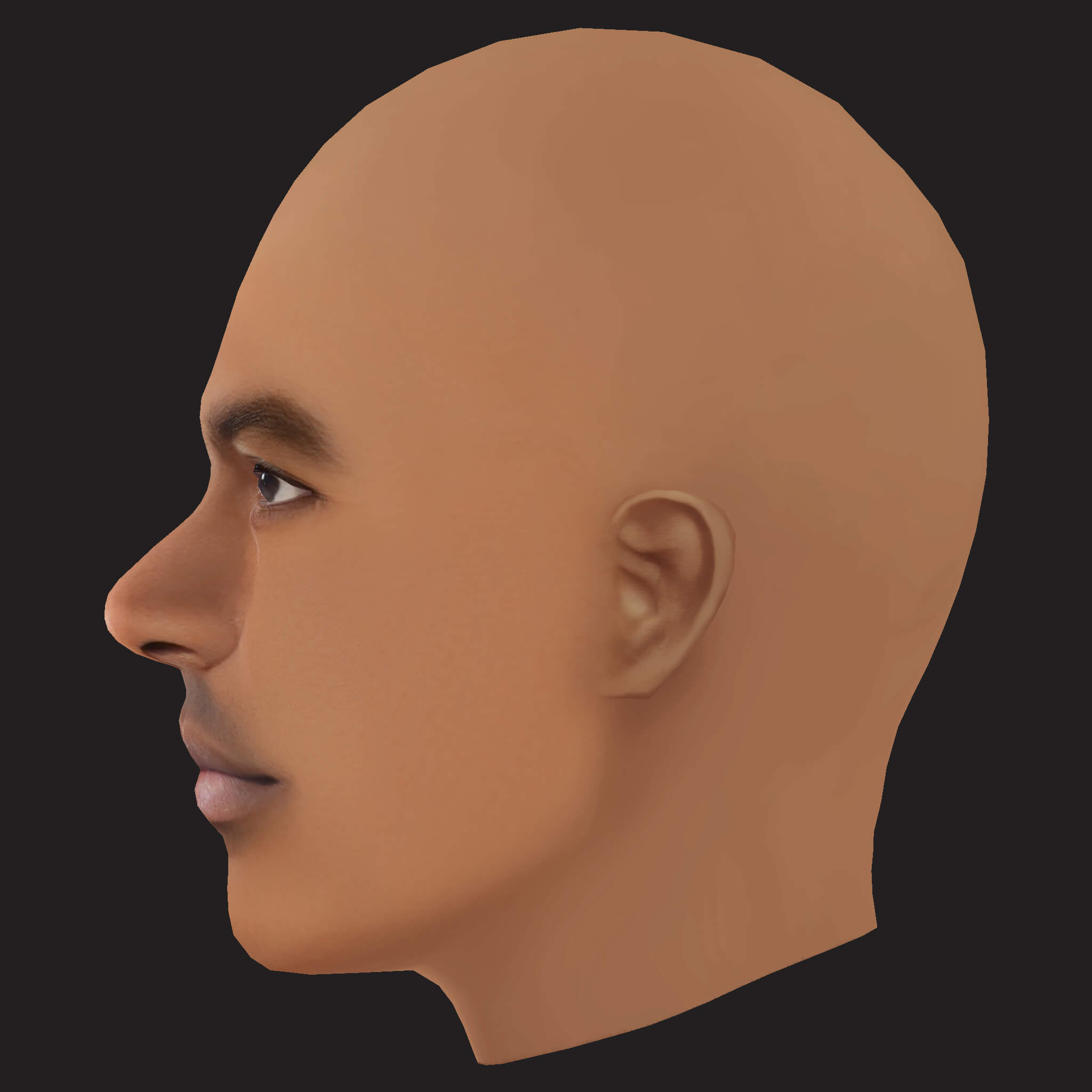 Low Poly Skepta Rapper Head 3D Model