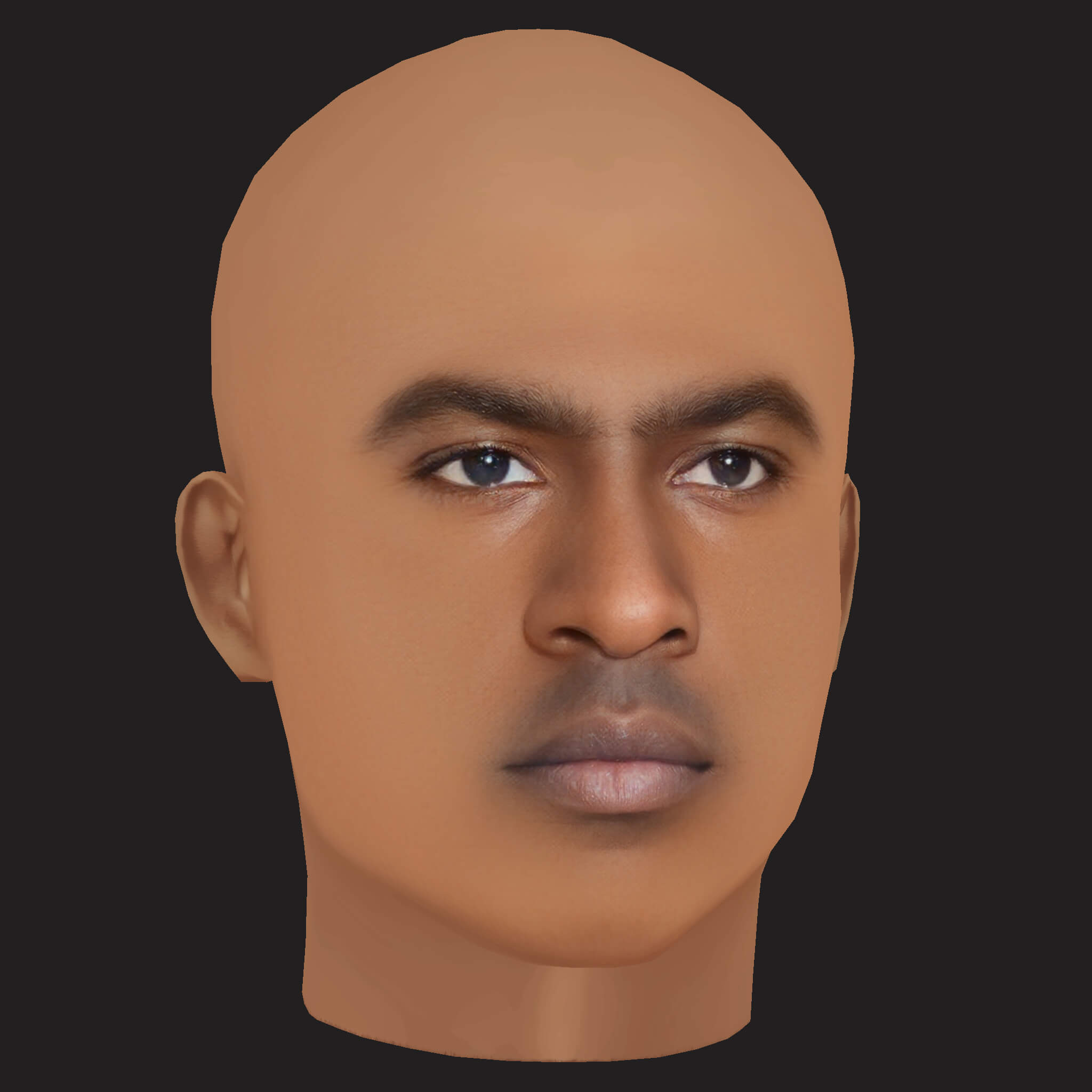 Low Poly Skepta Rapper Head 3D Model