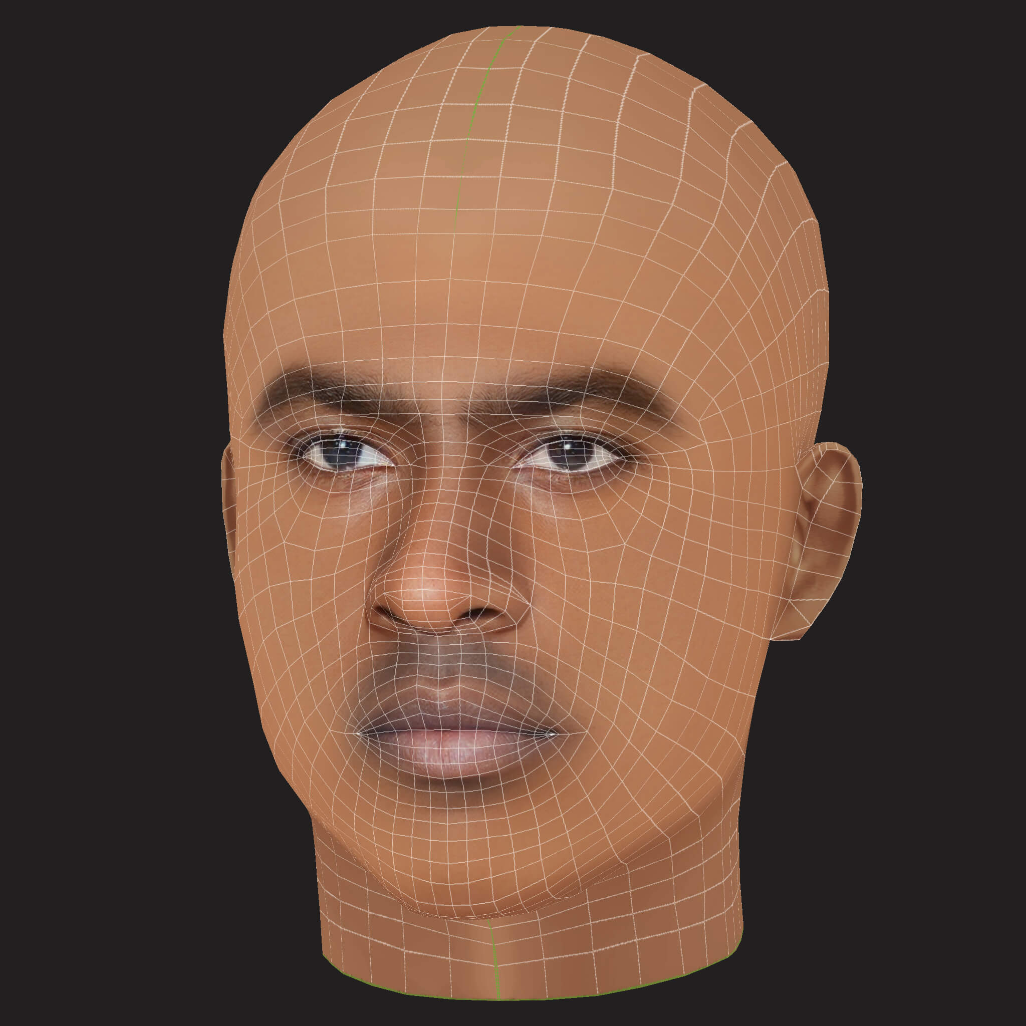 Low Poly Skepta Rapper Head 3D Model