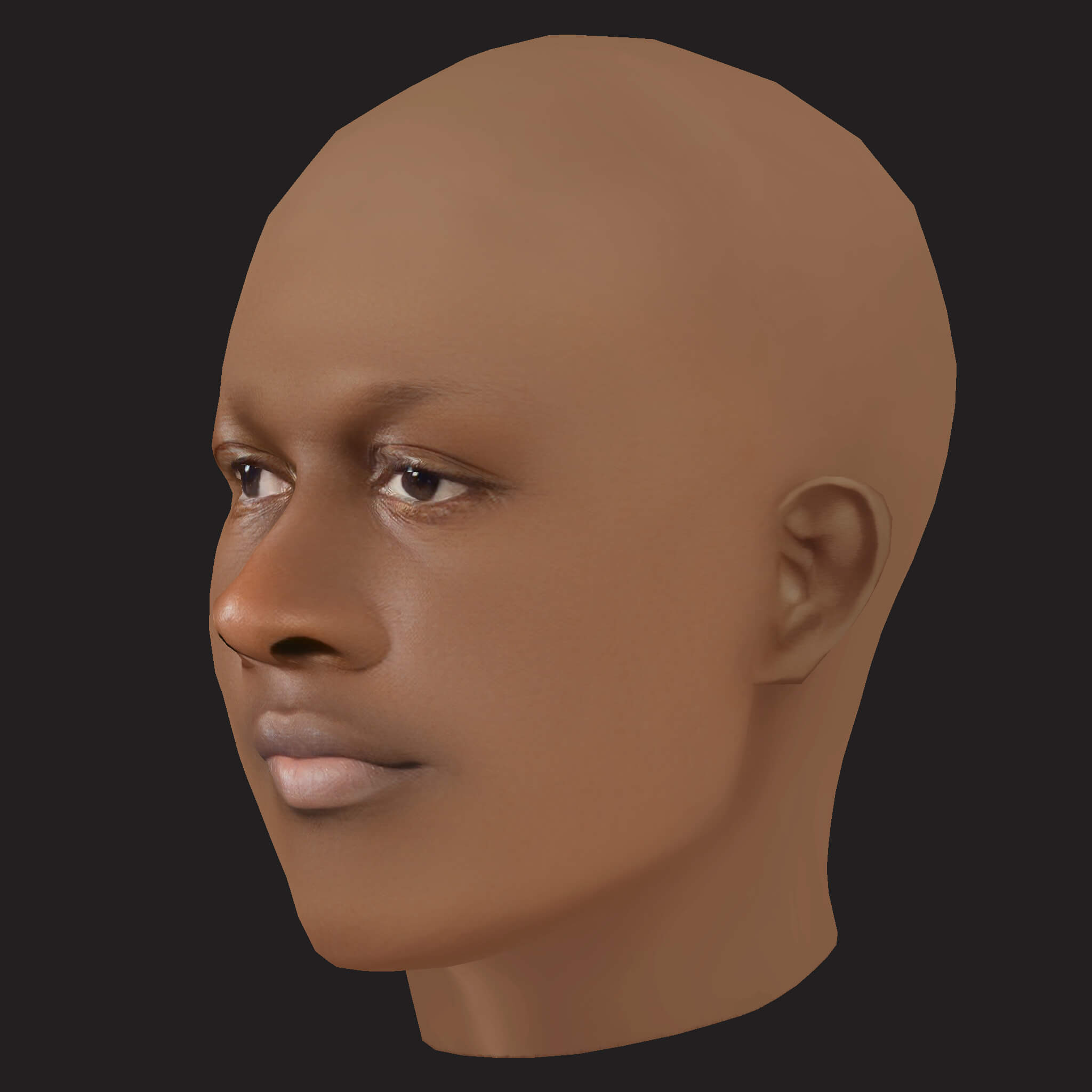 Low Poly Stormzy Rapper Head 3D Model