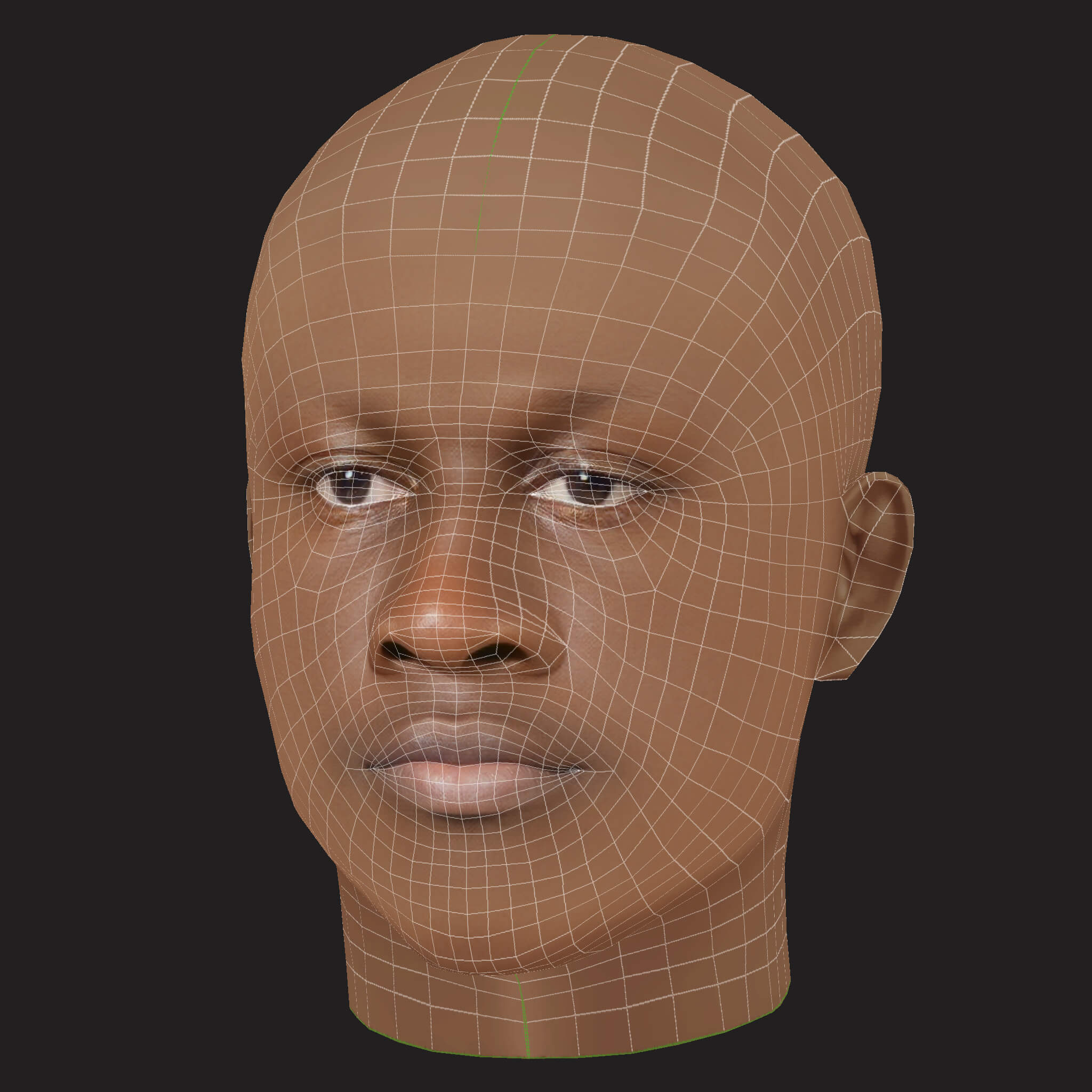 Low Poly Stormzy Rapper Head 3D Model