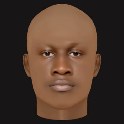 Low Poly Stormzy Rapper Head