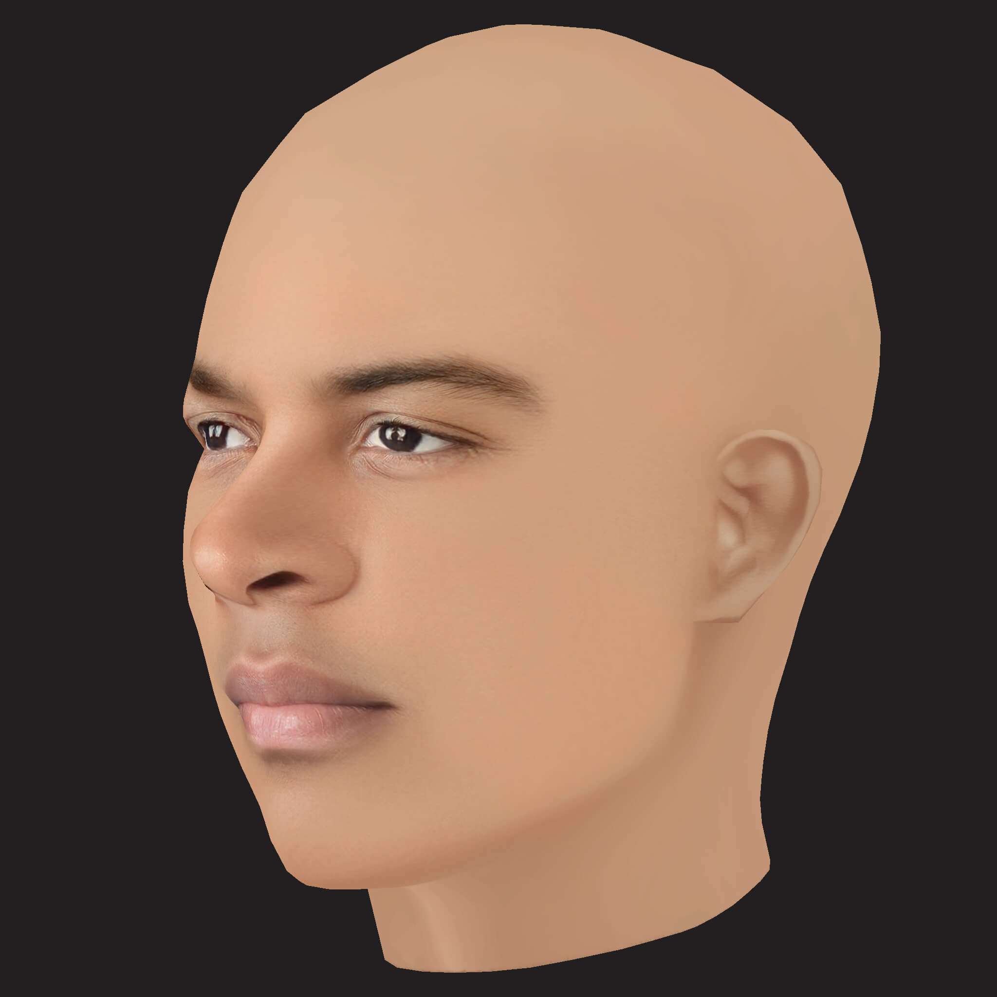 Low Poly T.I Rapper Head 3D Model