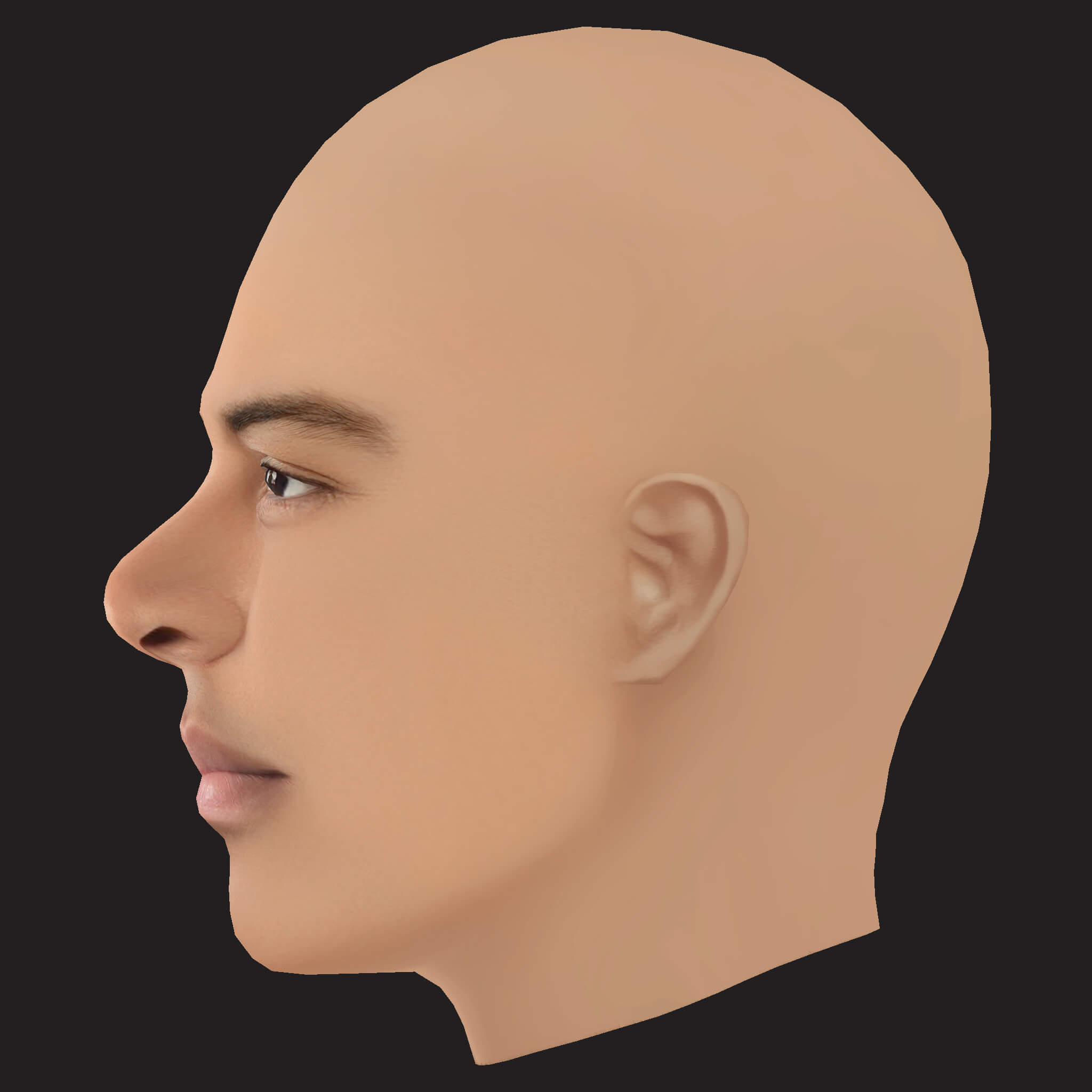 Low Poly T.I Rapper Head 3D Model