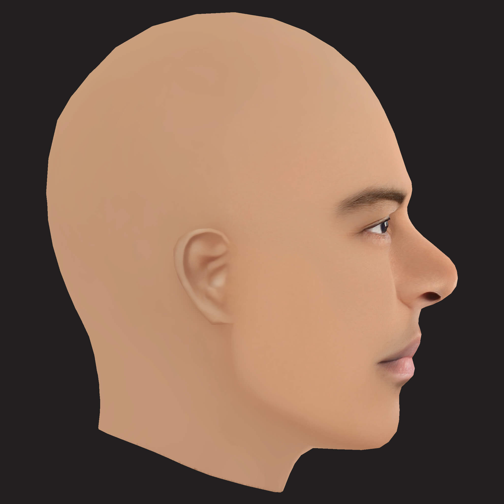 Low Poly T.I Rapper Head 3D Model
