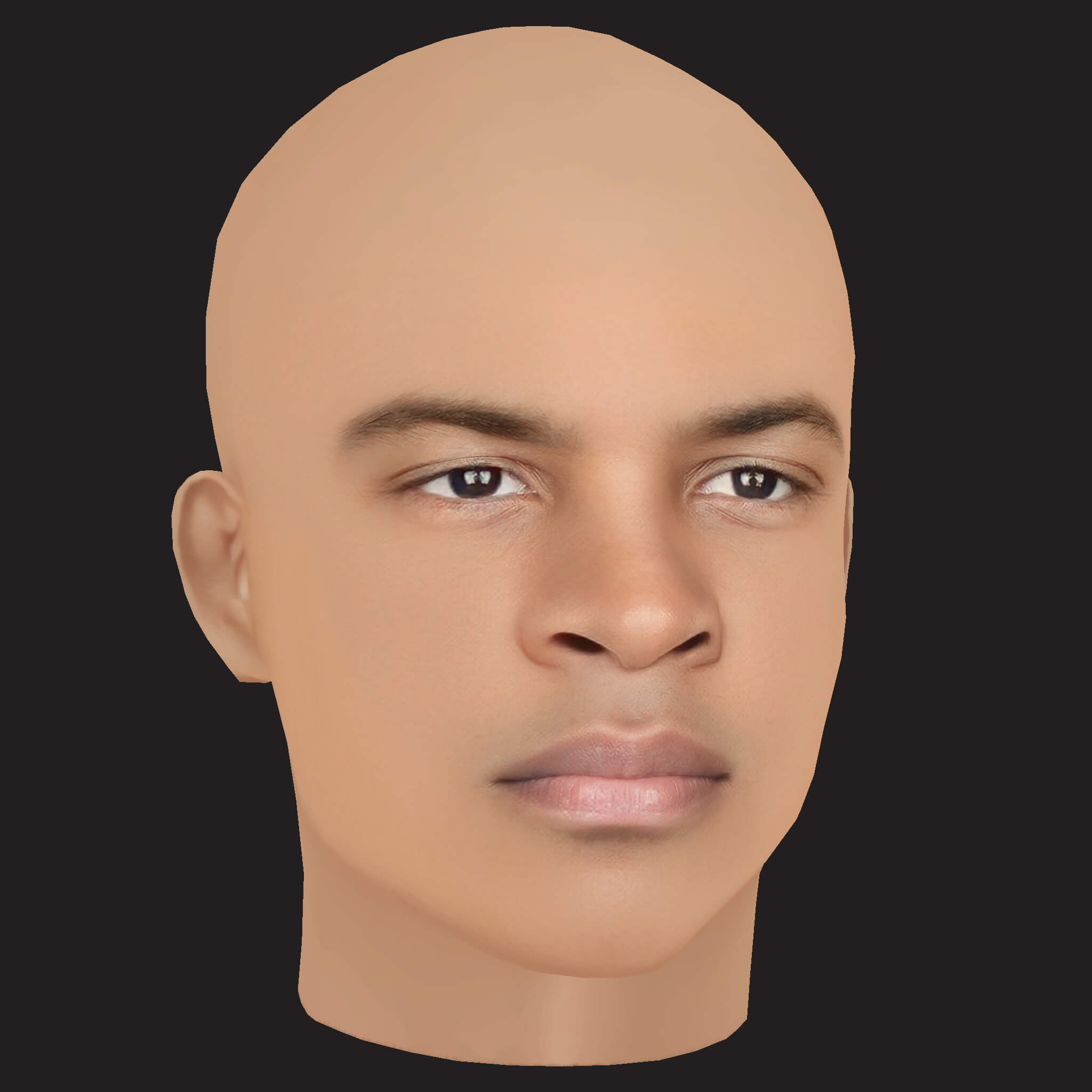 Low Poly T.I Rapper Head 3D Model