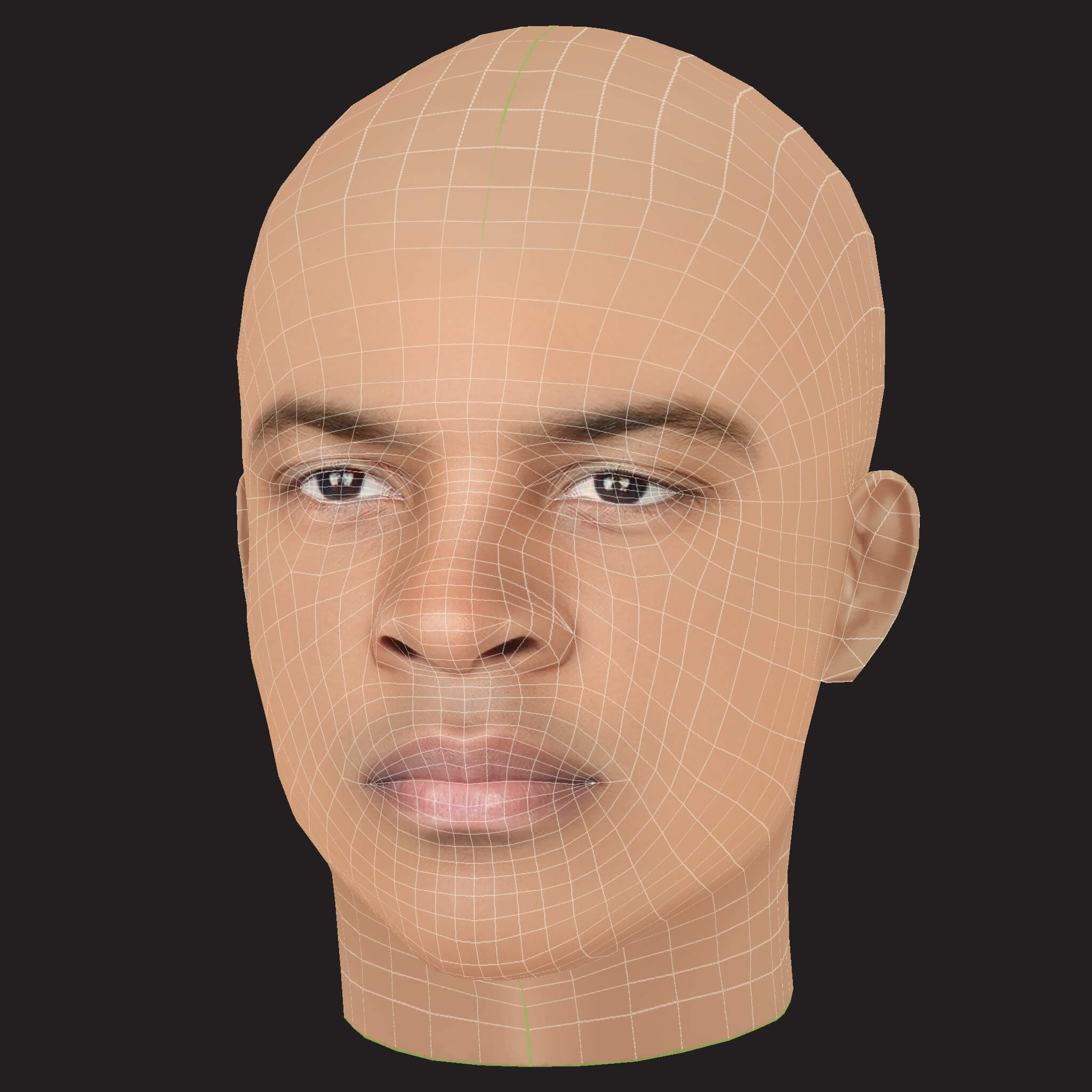 Low Poly T.I Rapper Head 3D Model