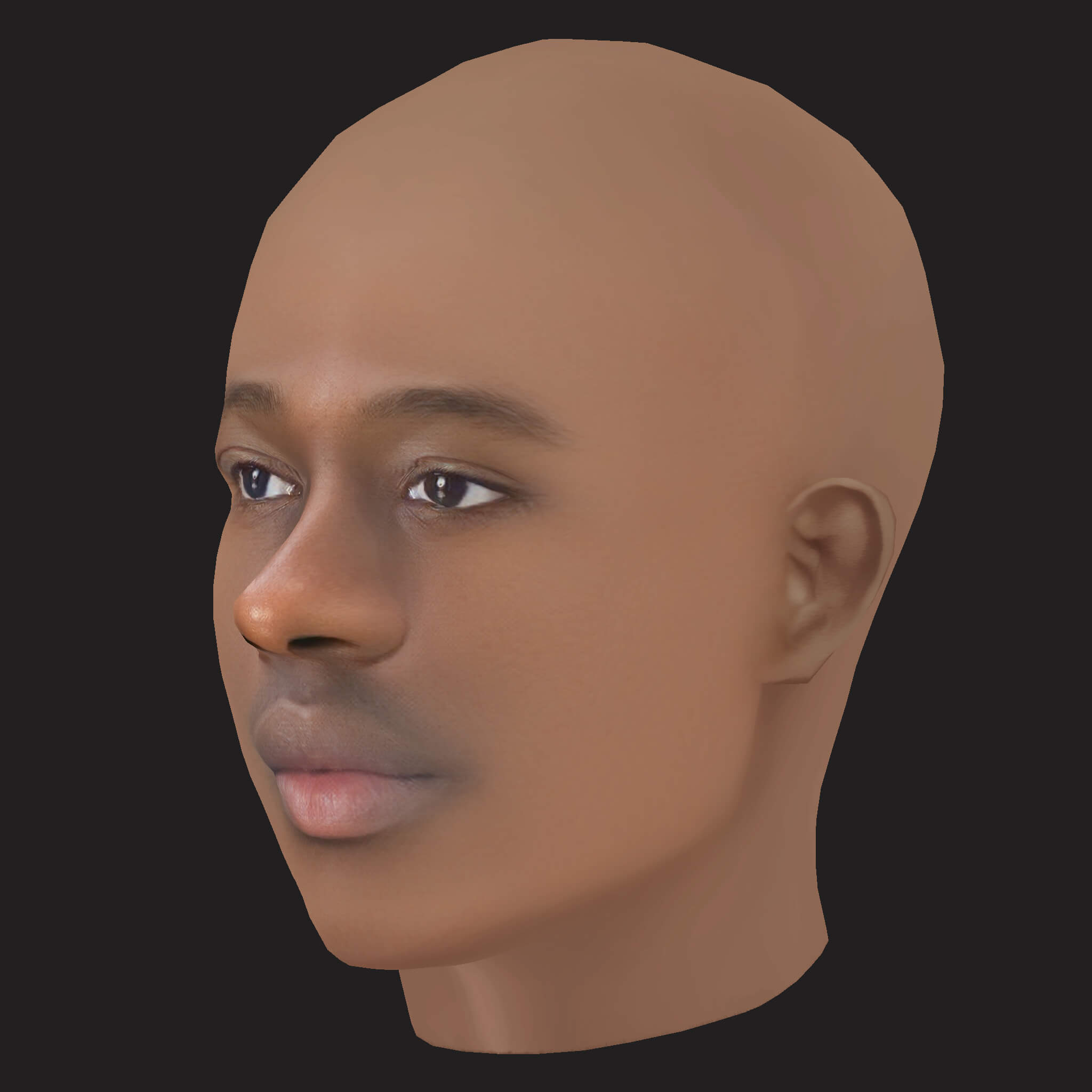 Low Poly Travis Scott Rapper Head 3D Model