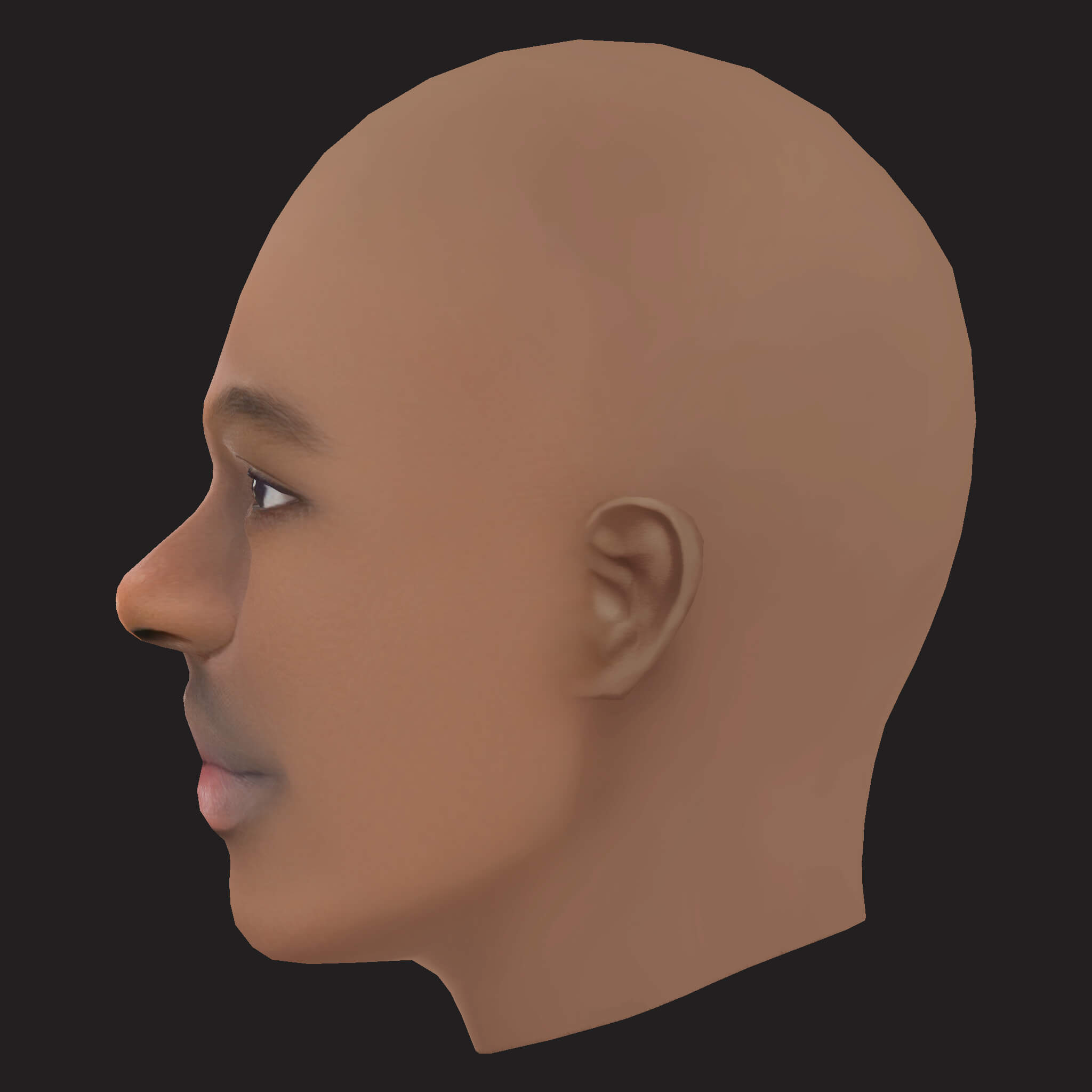 Low Poly Travis Scott Rapper Head 3D Model
