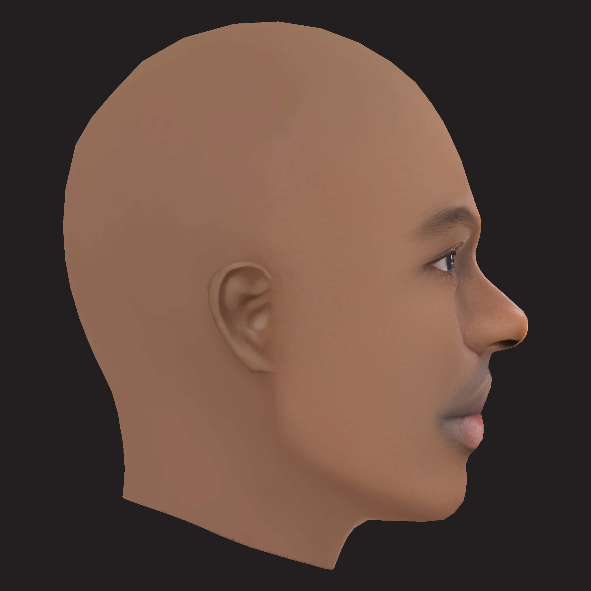 Low Poly Travis Scott Rapper Head 3D Model