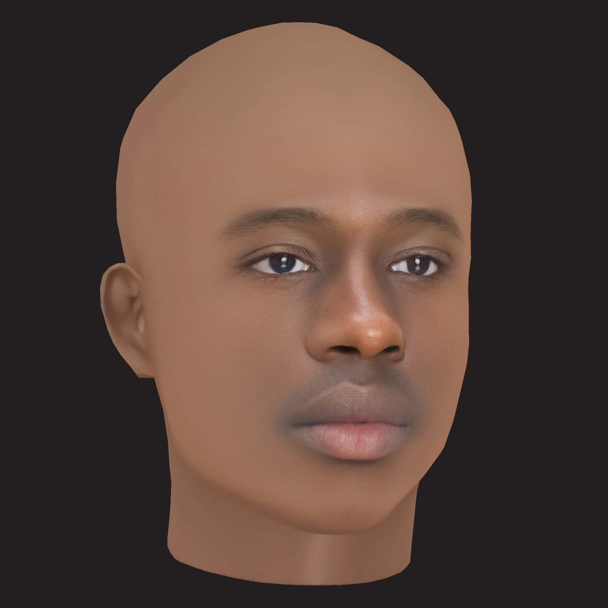 Low Poly Travis Scott Rapper Head 3D Model