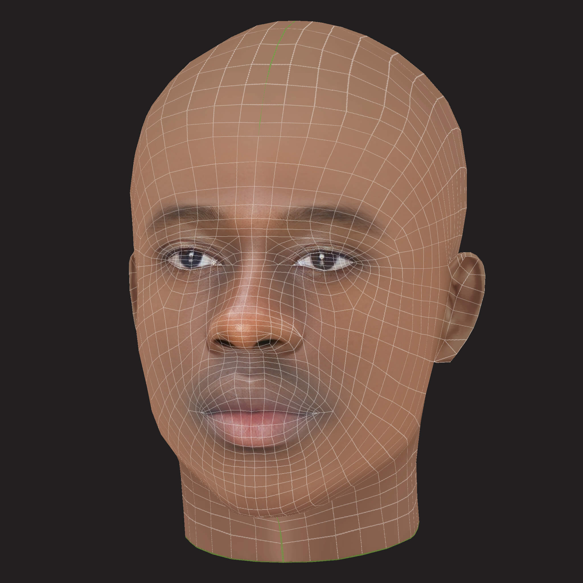 Low Poly Travis Scott Rapper Head 3D Model