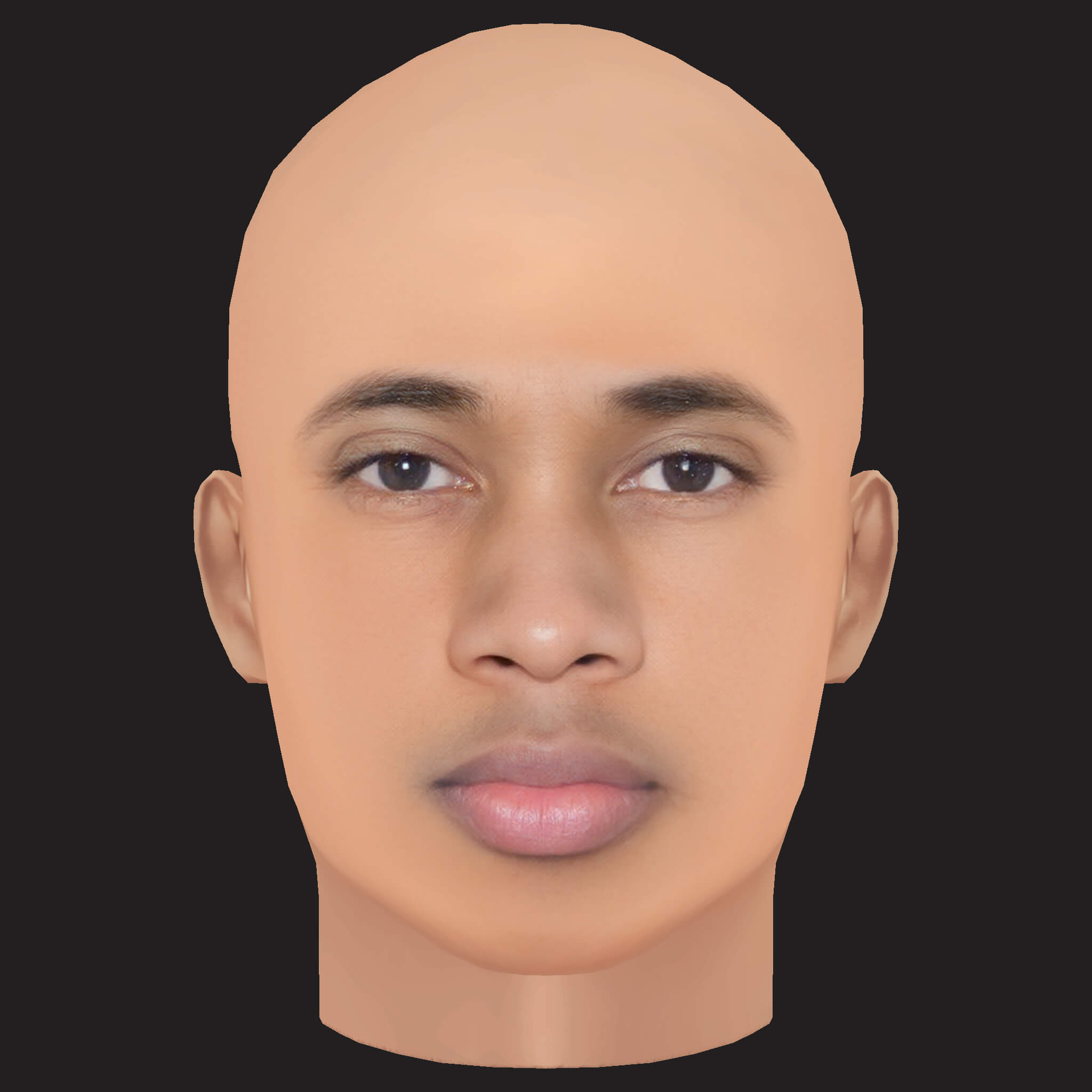 Low Poly Tyga Rapper Head 3D Model