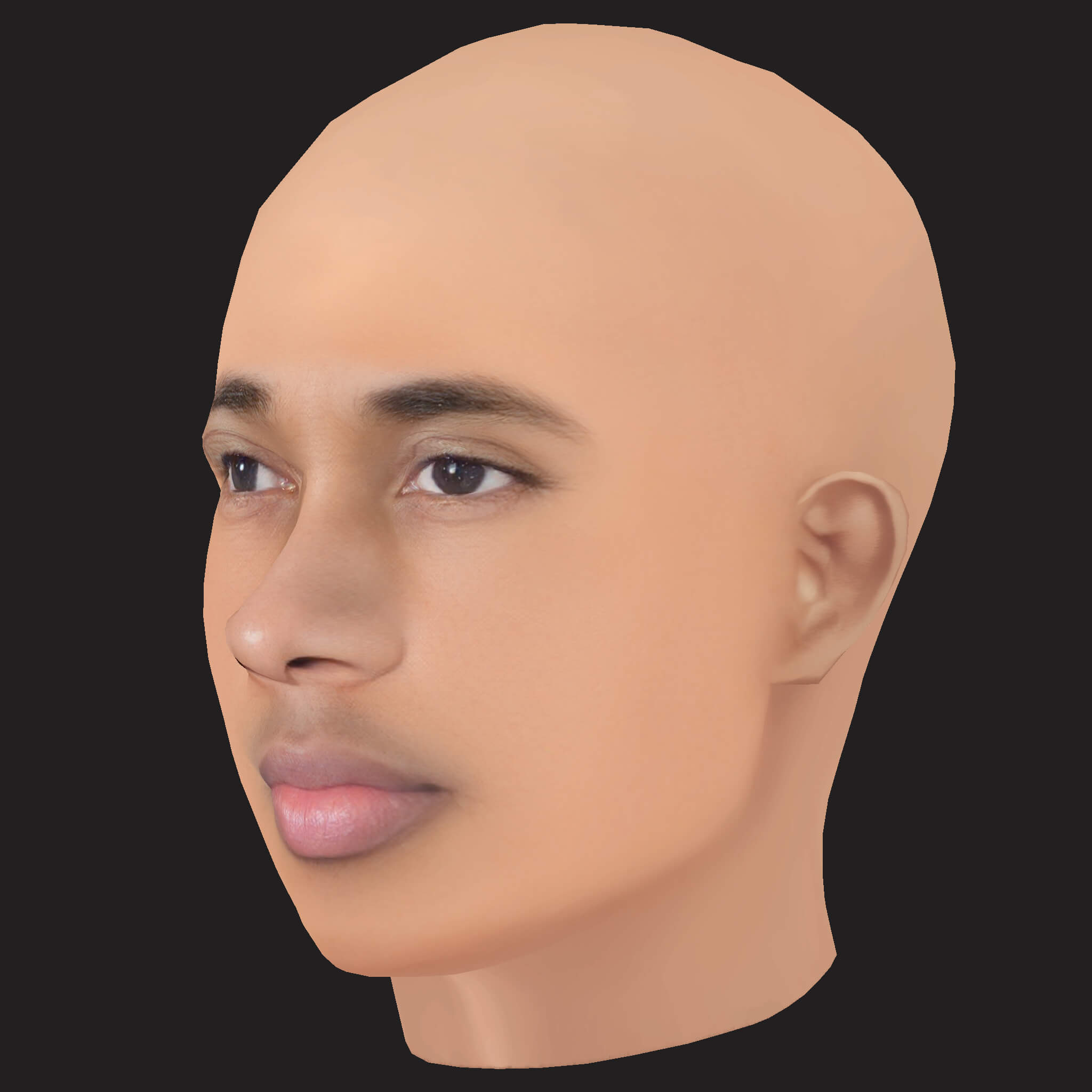 Low Poly Tyga Rapper Head 3D Model