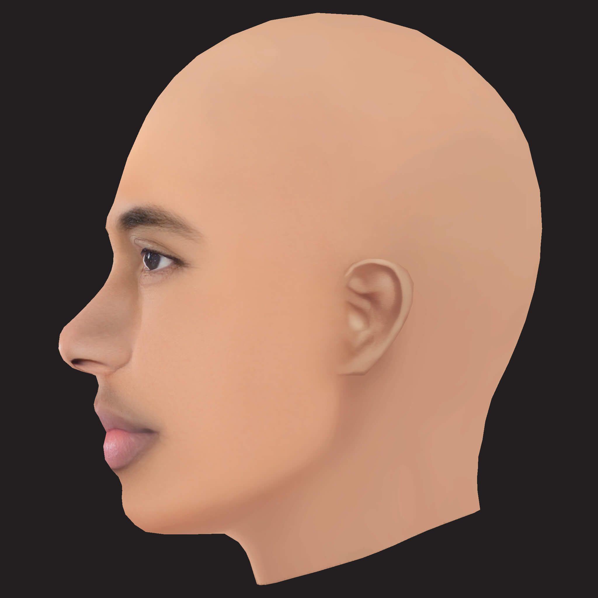 Low Poly Tyga Rapper Head 3D Model