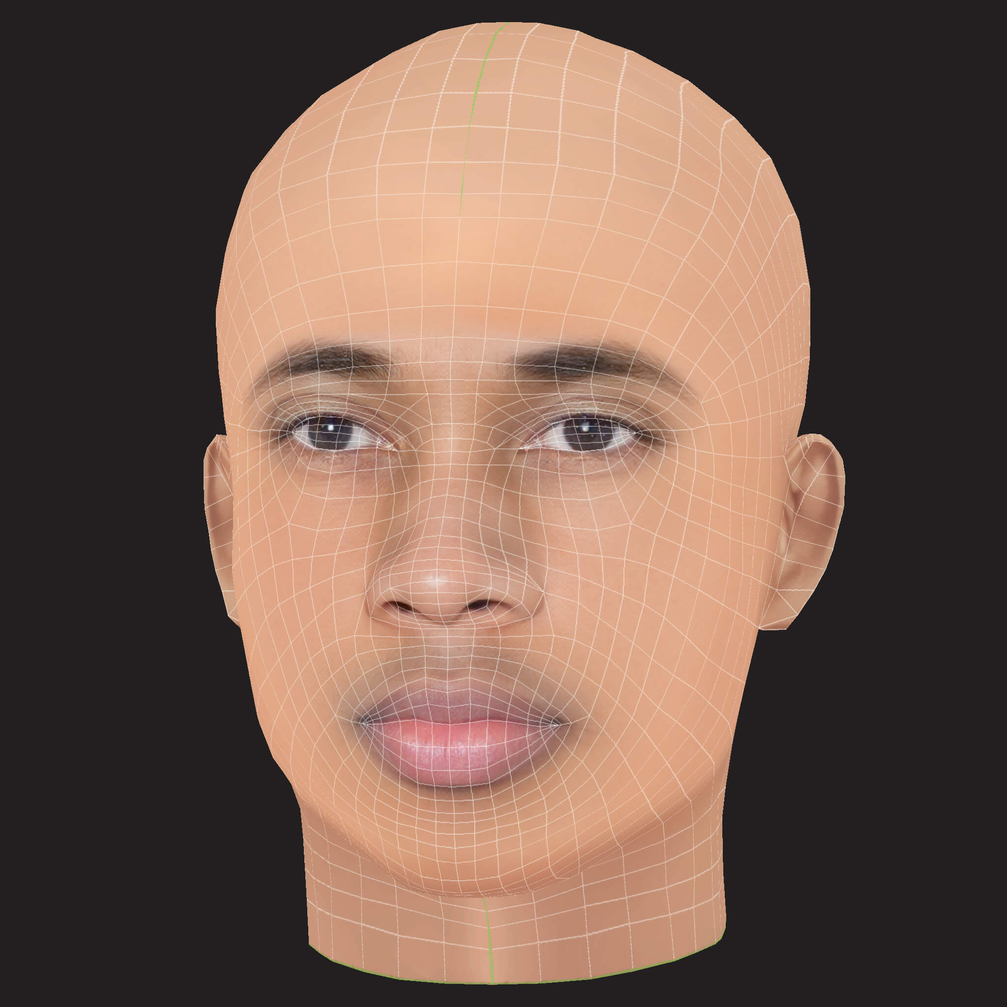 Low Poly Tyga Rapper Head 3D Model
