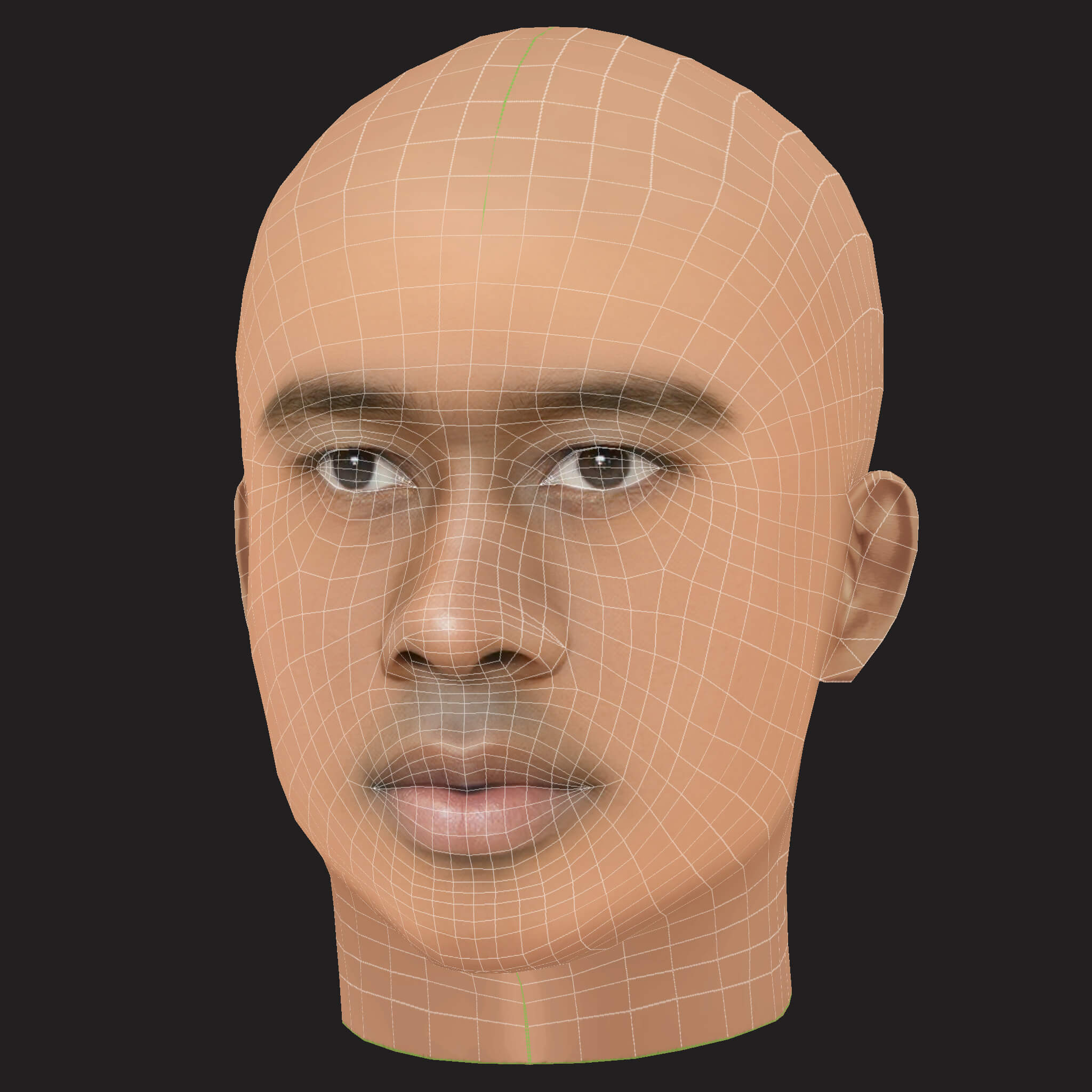 Low Poly Tyler the Creator Rapper Head 3D Model
