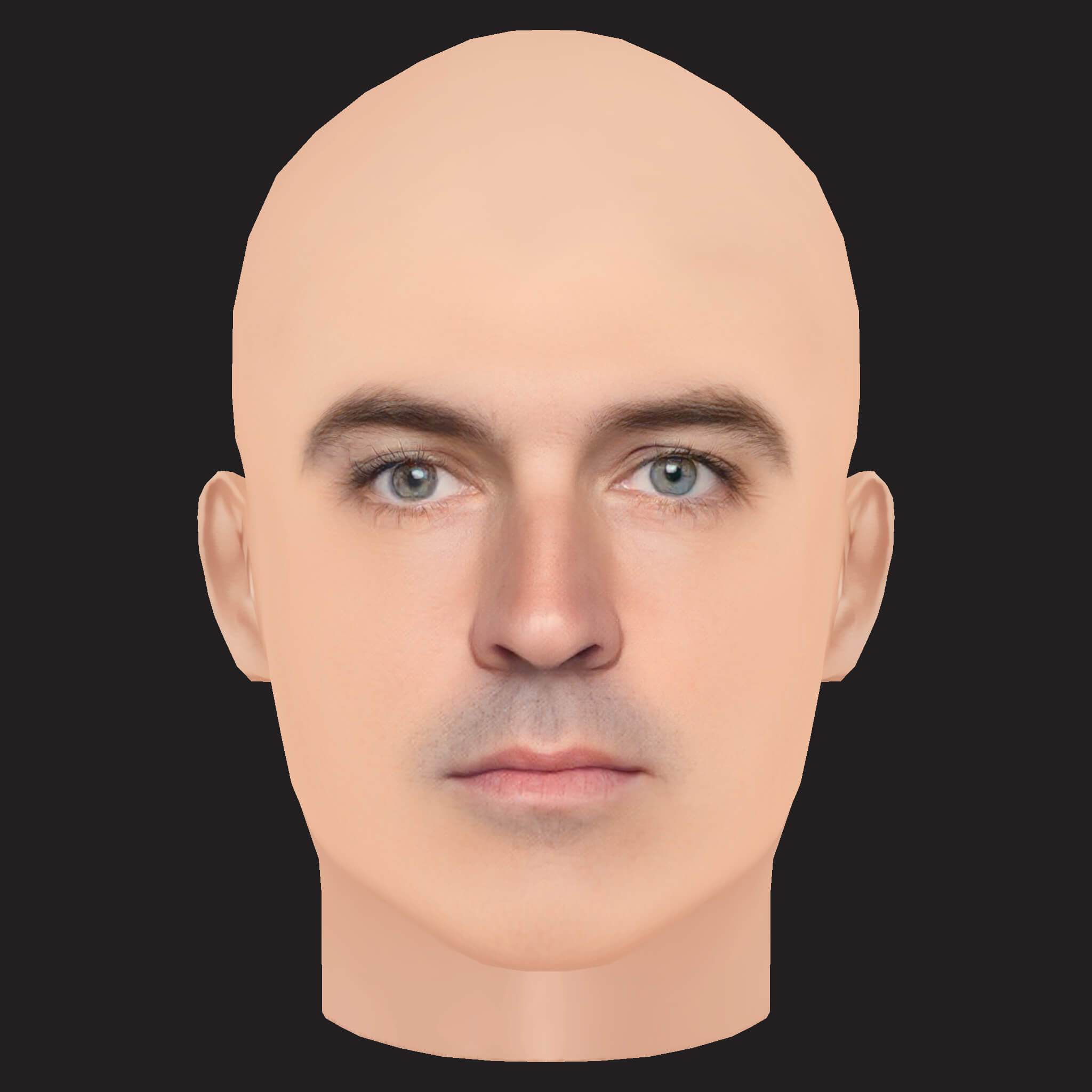 Low Poly Yelawolf Rapper Head 3D Model