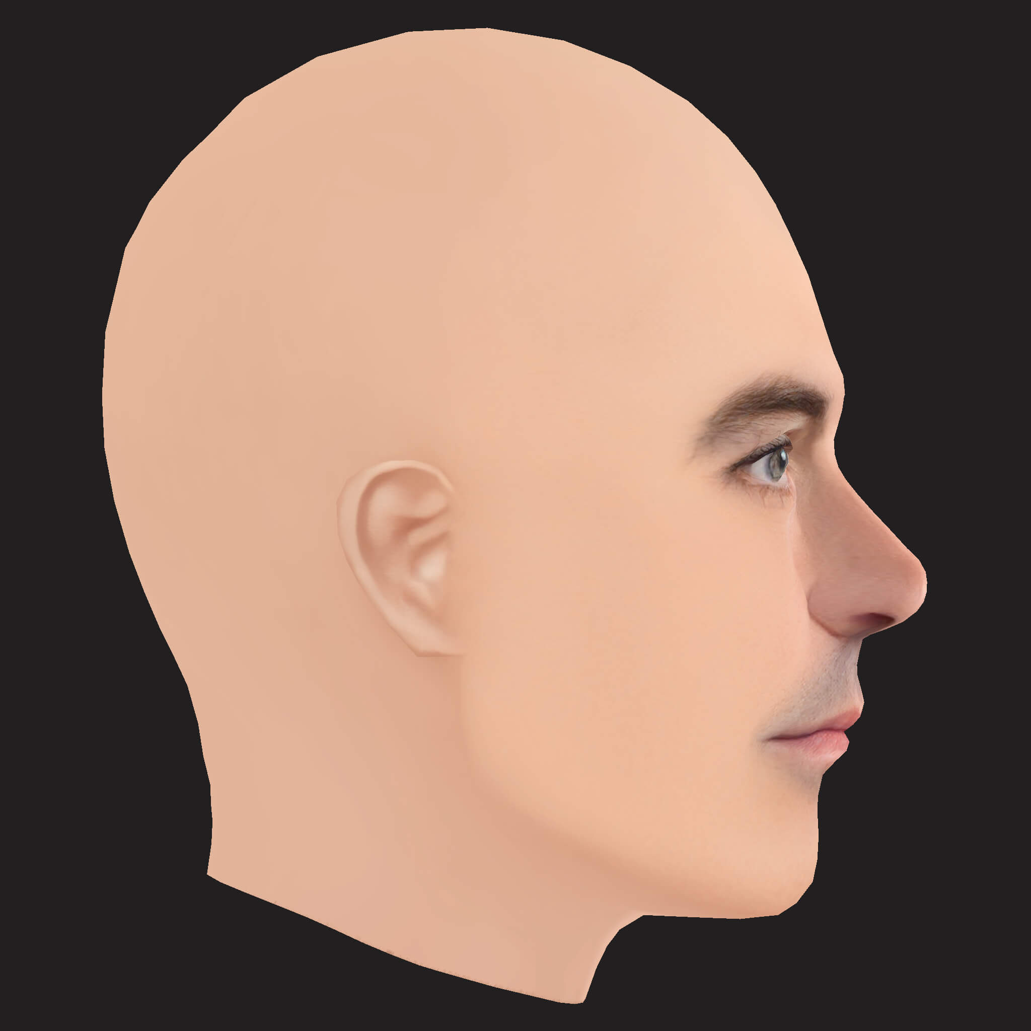 Low Poly Yelawolf Rapper Head 3D Model