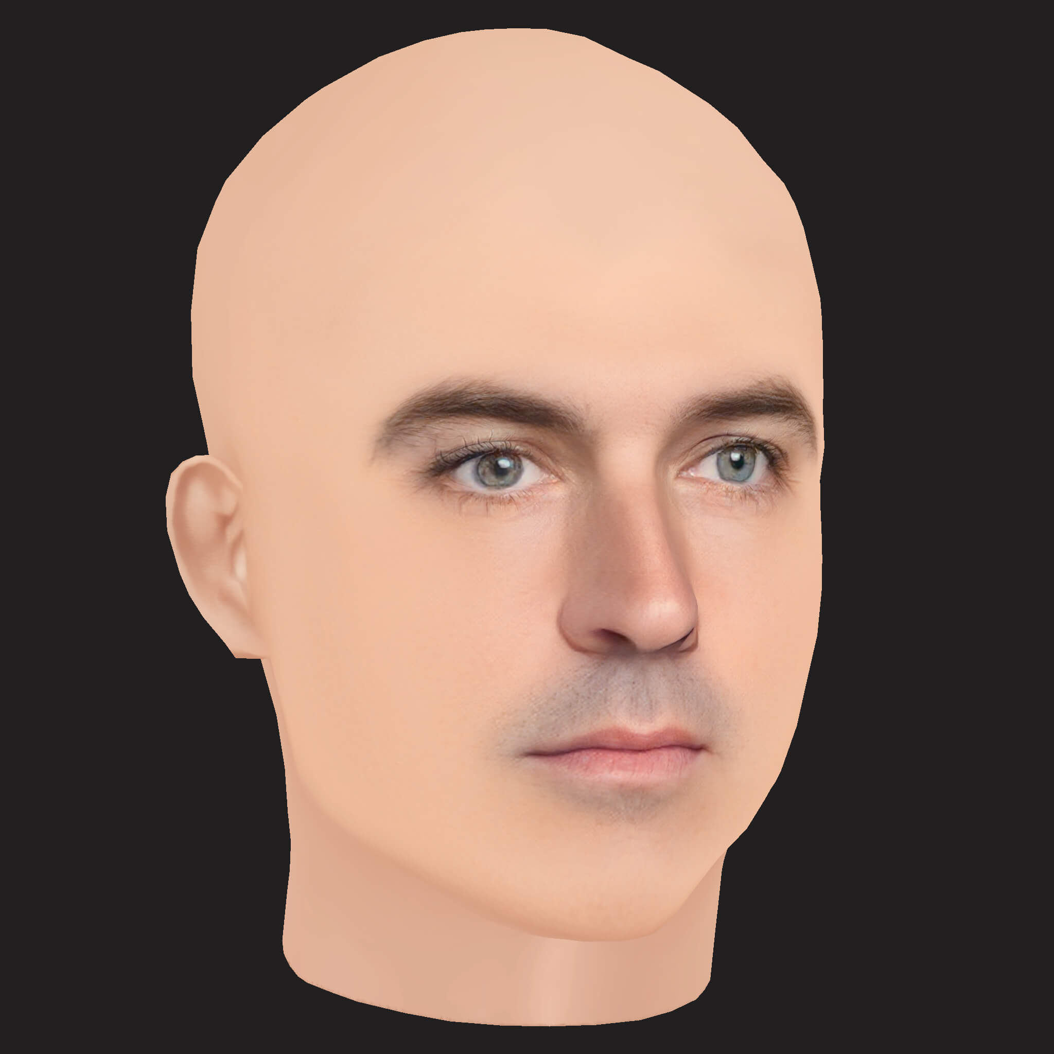 Low Poly Yelawolf Rapper Head 3D Model