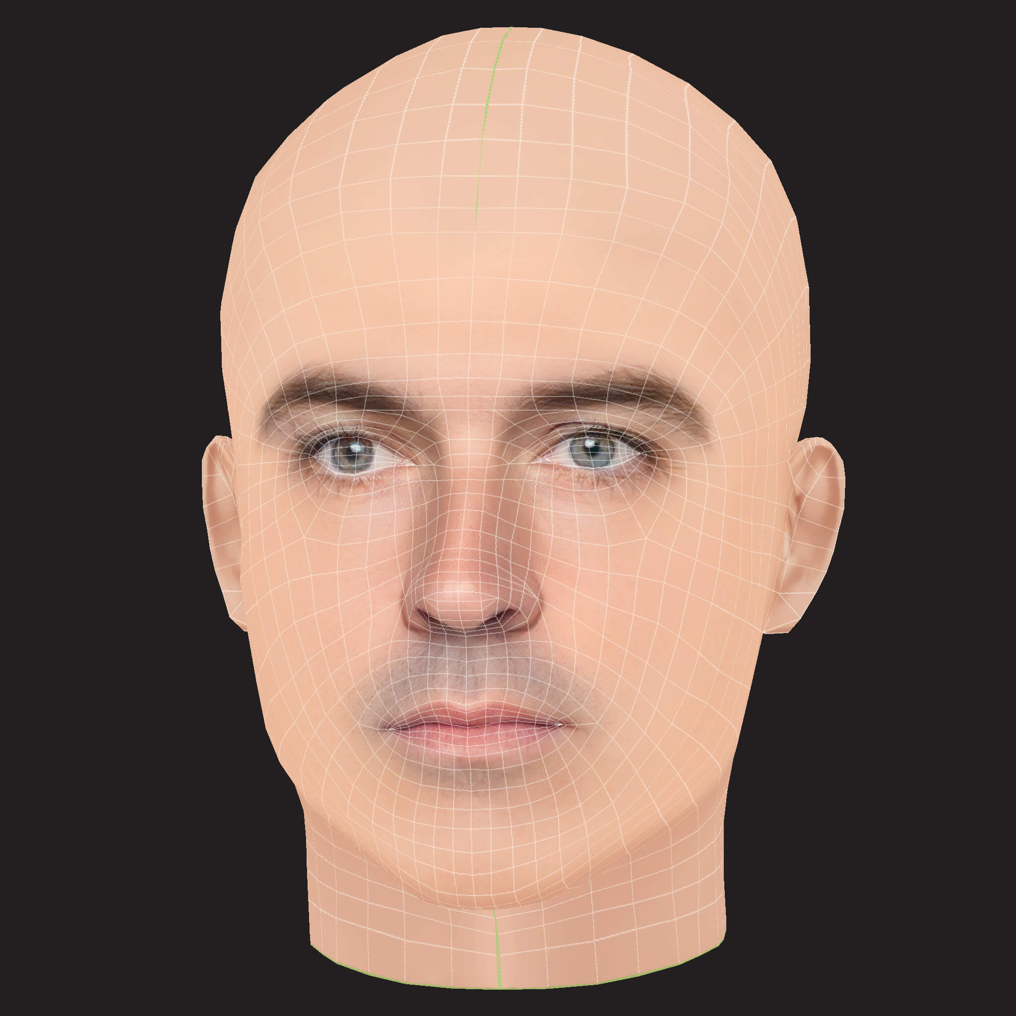 Low Poly Yelawolf Rapper Head 3D Model