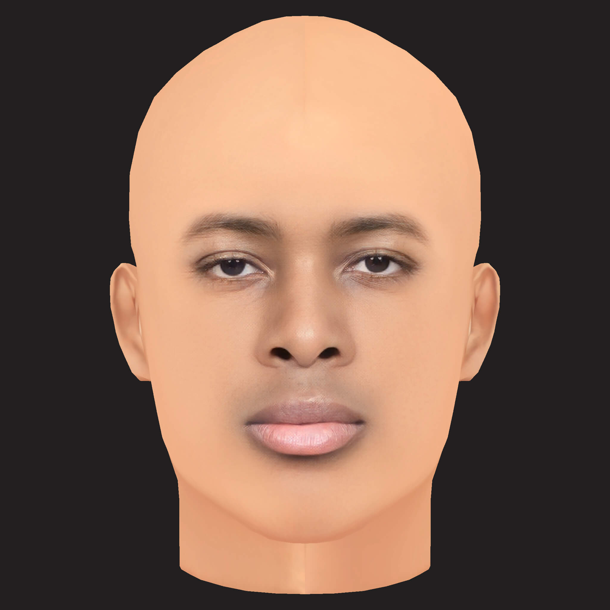 Low Poly YG Rapper Head 3D Model