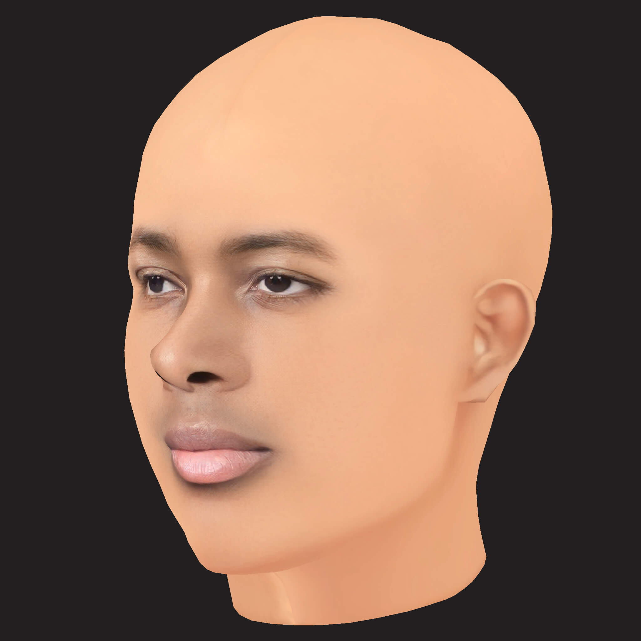 Low Poly YG Rapper Head 3D Model