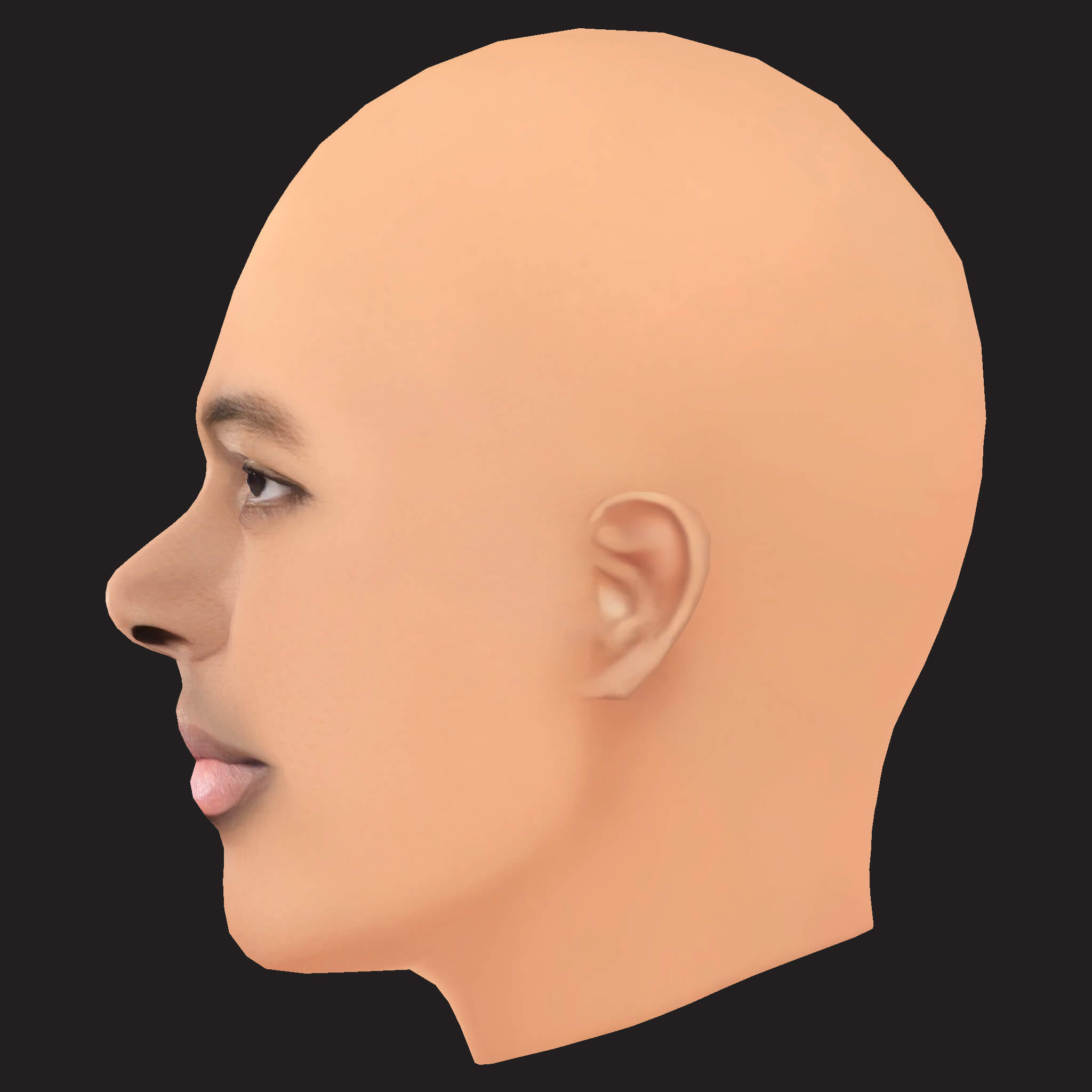 Low Poly YG Rapper Head 3D Model