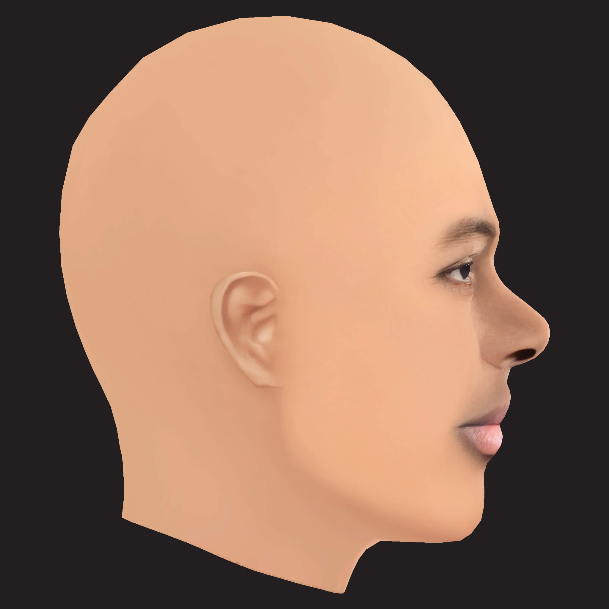 Low Poly YG Rapper Head 3D Model