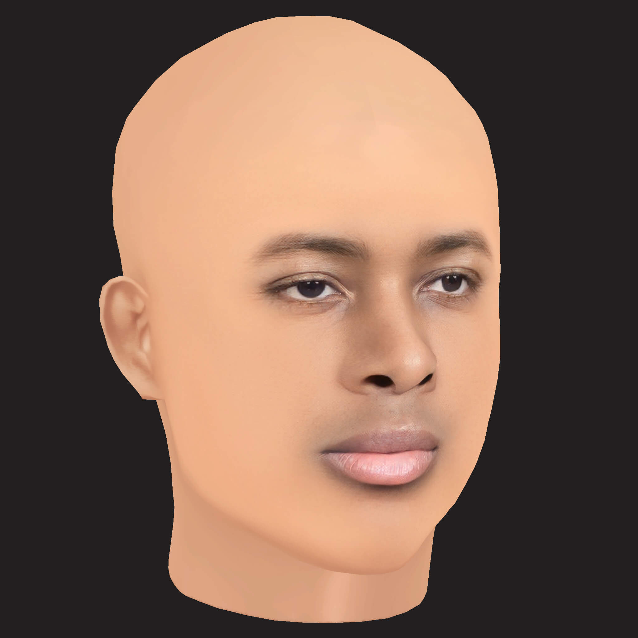 Low Poly YG Rapper Head 3D Model