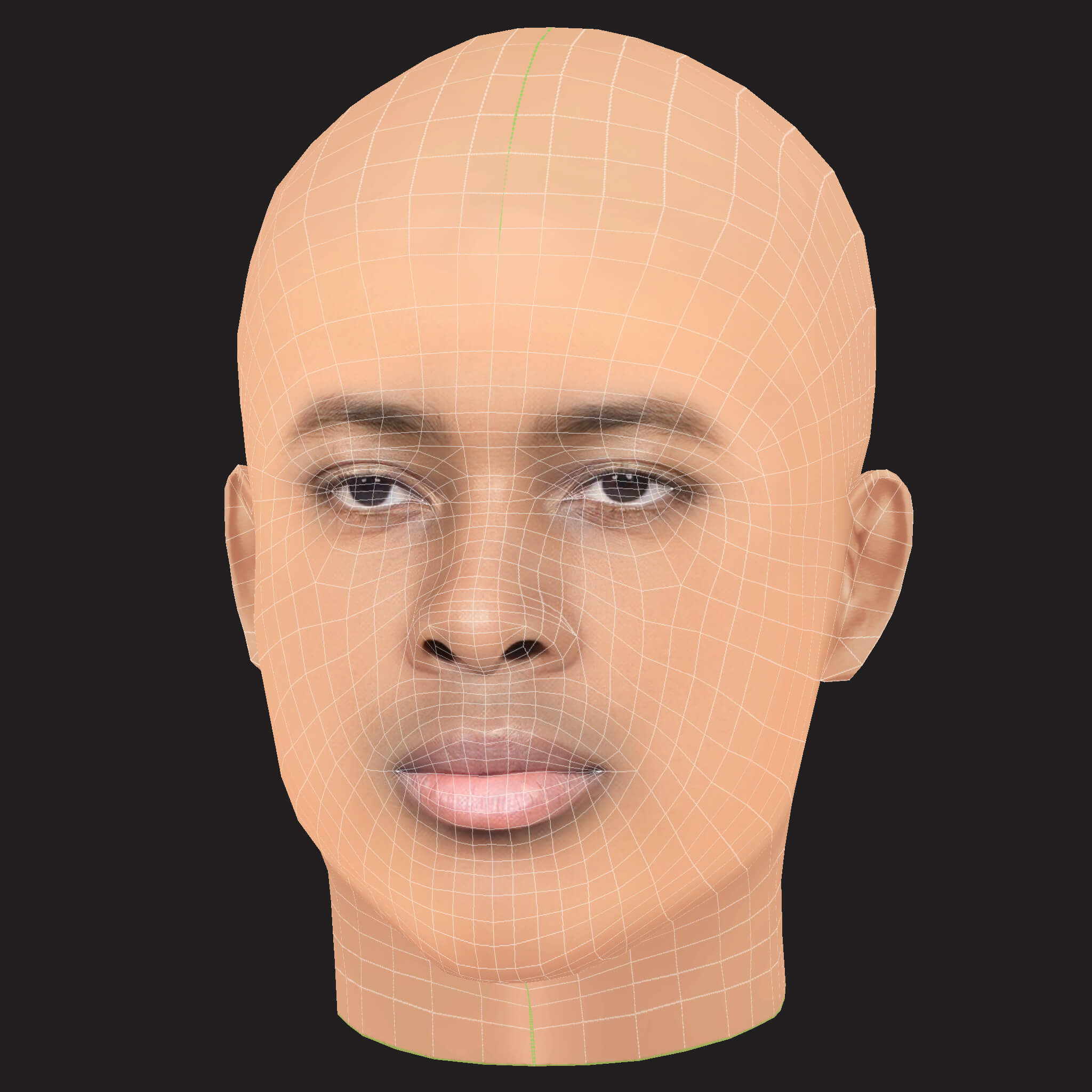 Low Poly YG Rapper Head 3D Model