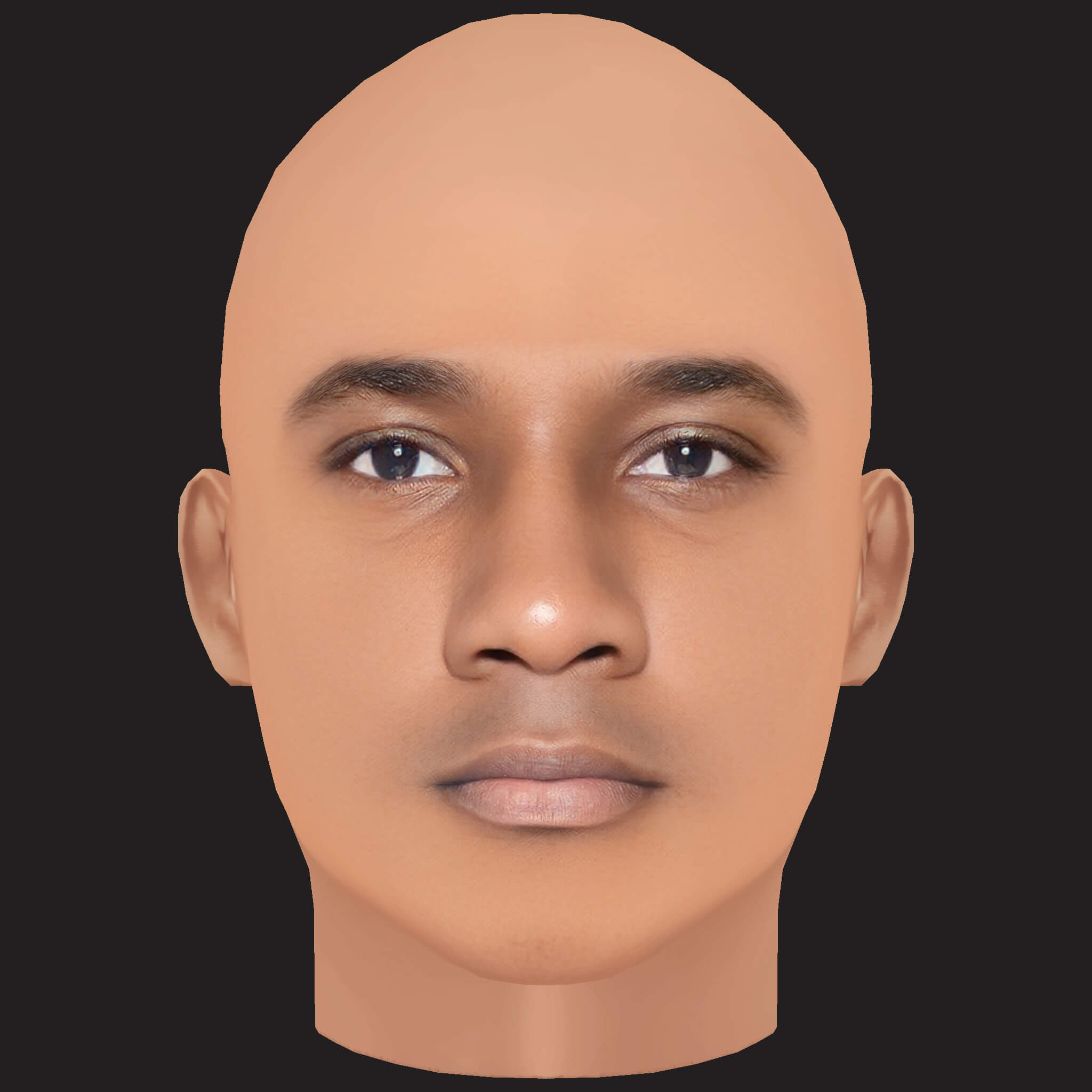 Low Poly Young Jeezy Rapper Head 3D Model