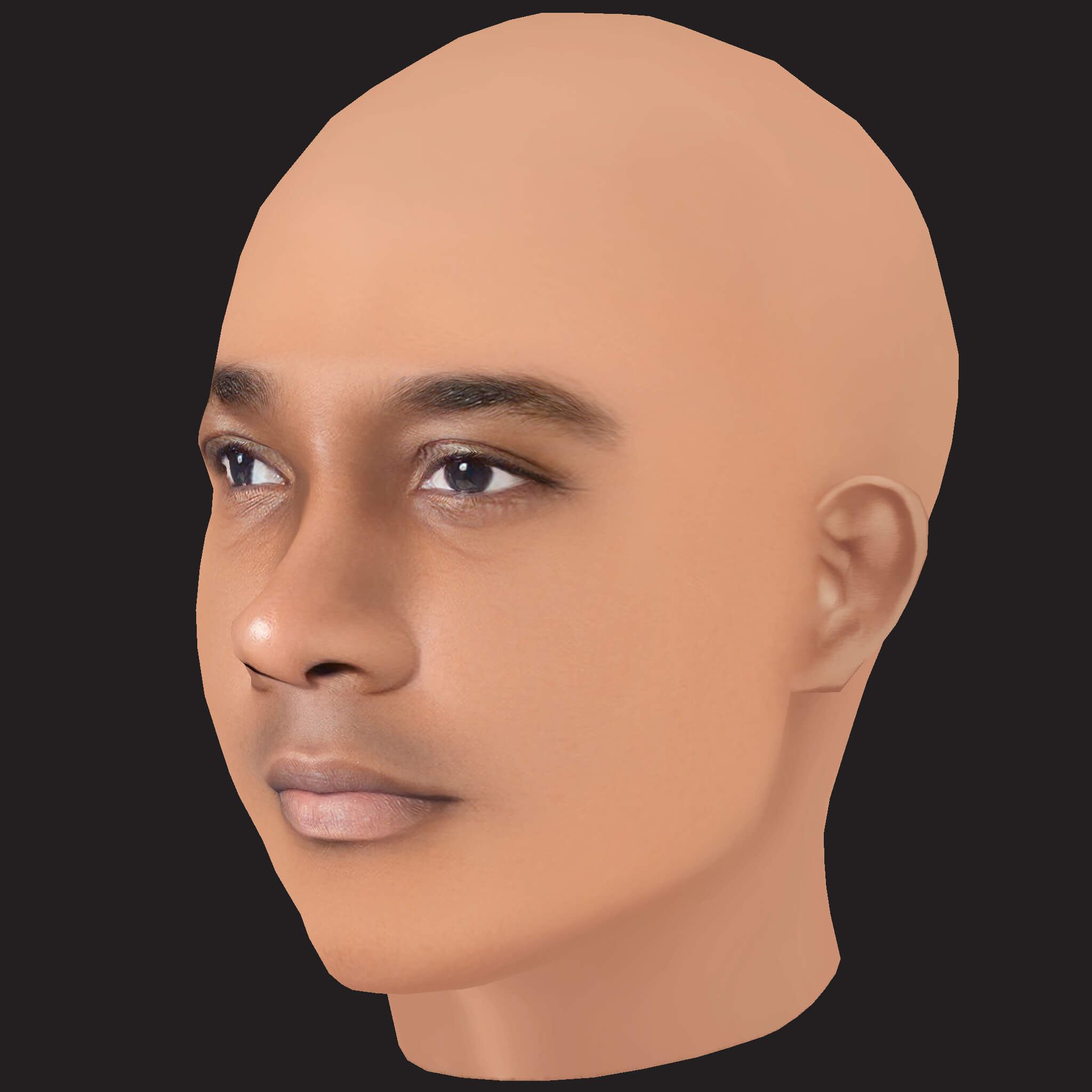 Low Poly Young Jeezy Rapper Head 3D Model
