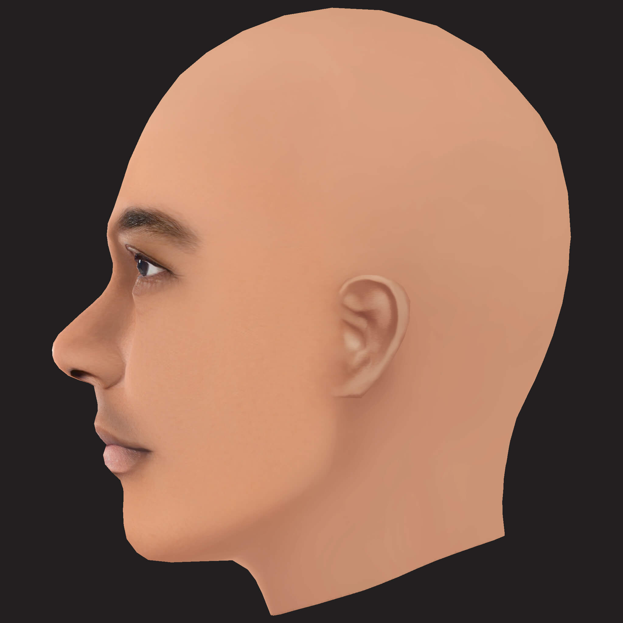 Low Poly Young Jeezy Rapper Head 3D Model