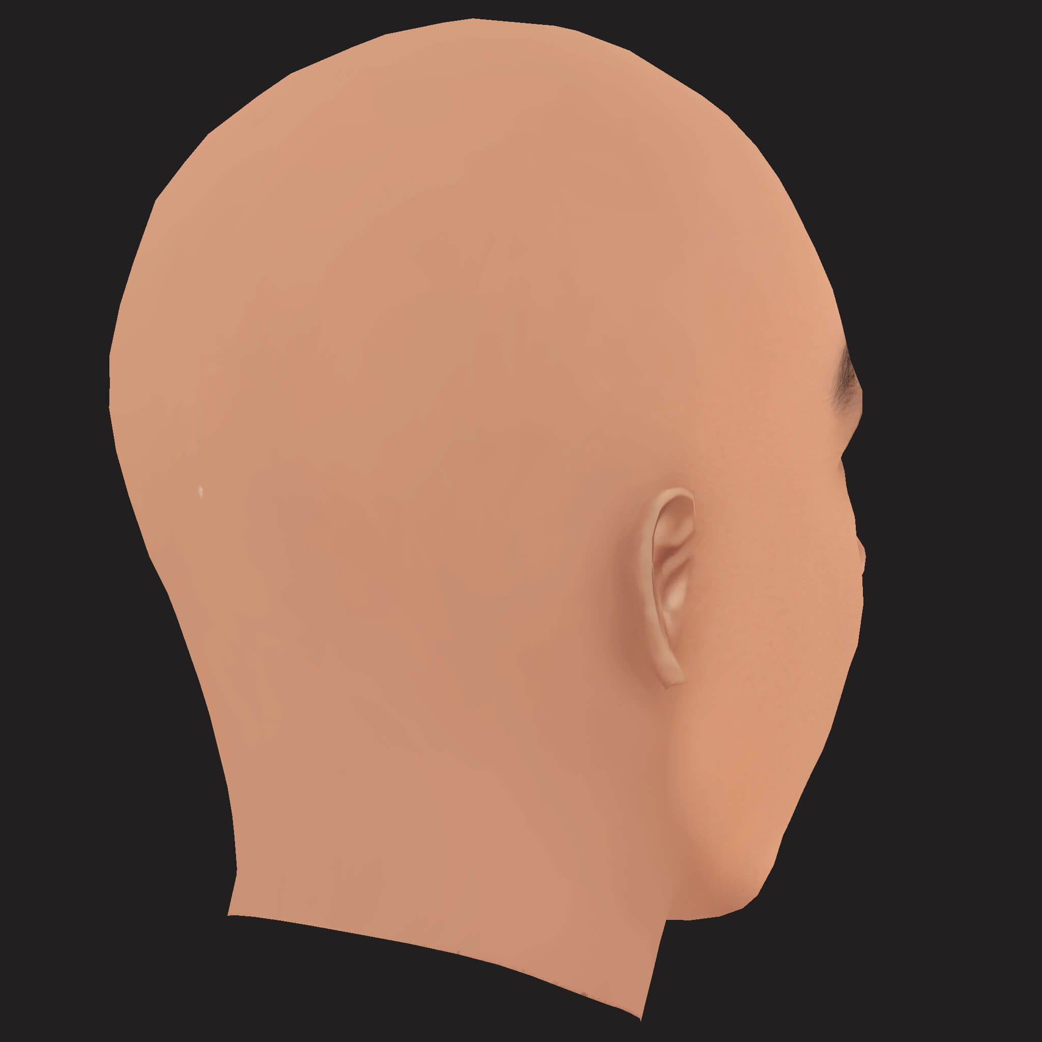 Low Poly Young Jeezy Rapper Head 3D Model