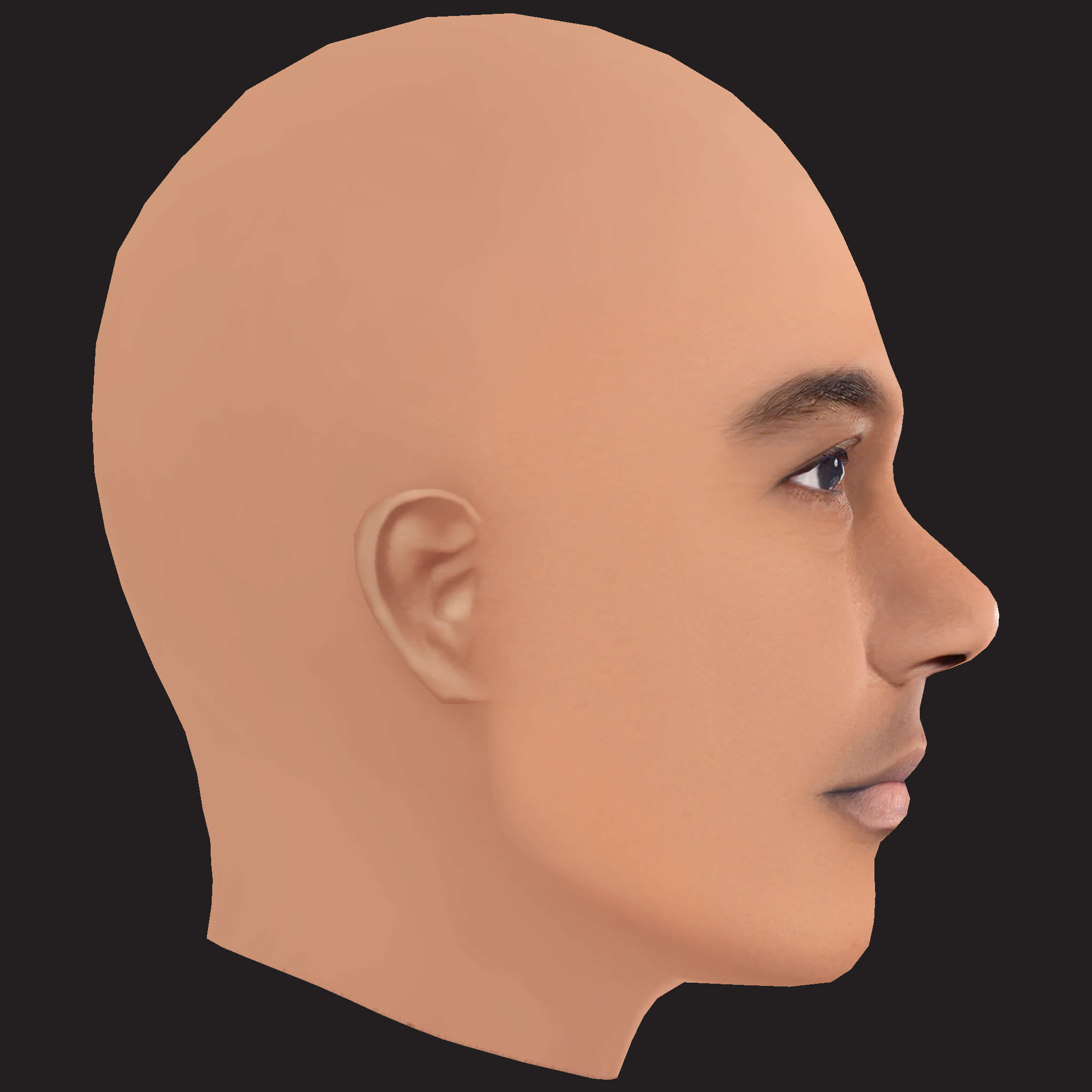 Low Poly Young Jeezy Rapper Head 3D Model