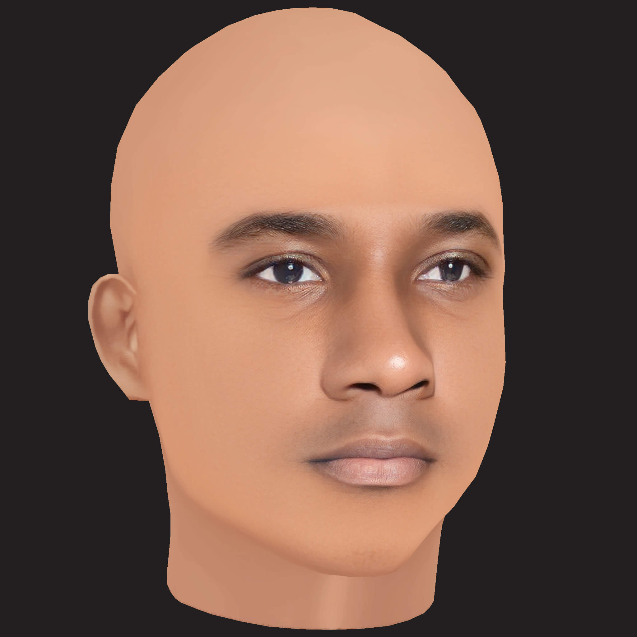 Low Poly Young Jeezy Rapper Head 3D Model