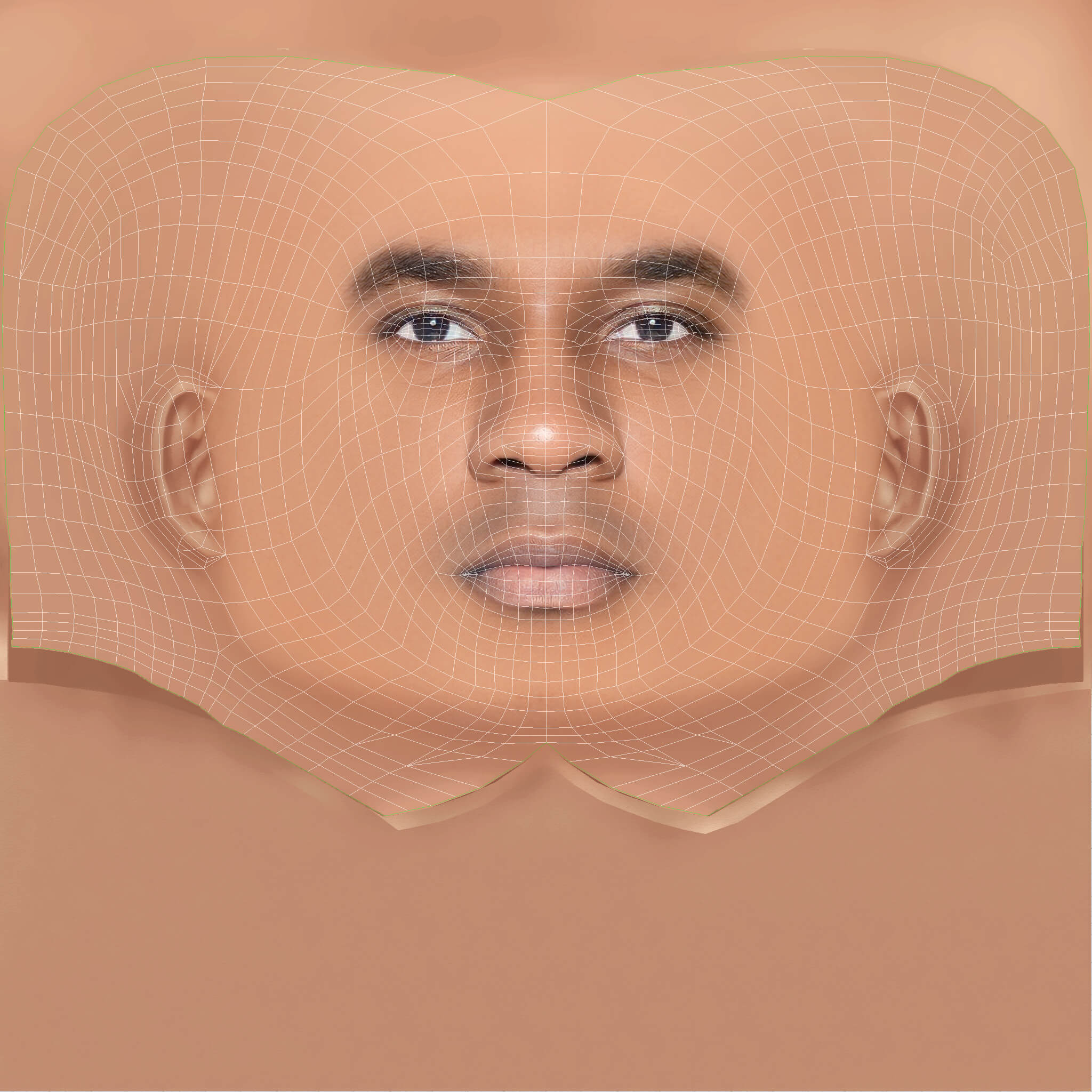 Low Poly Young Jeezy Rapper Head 3D Model