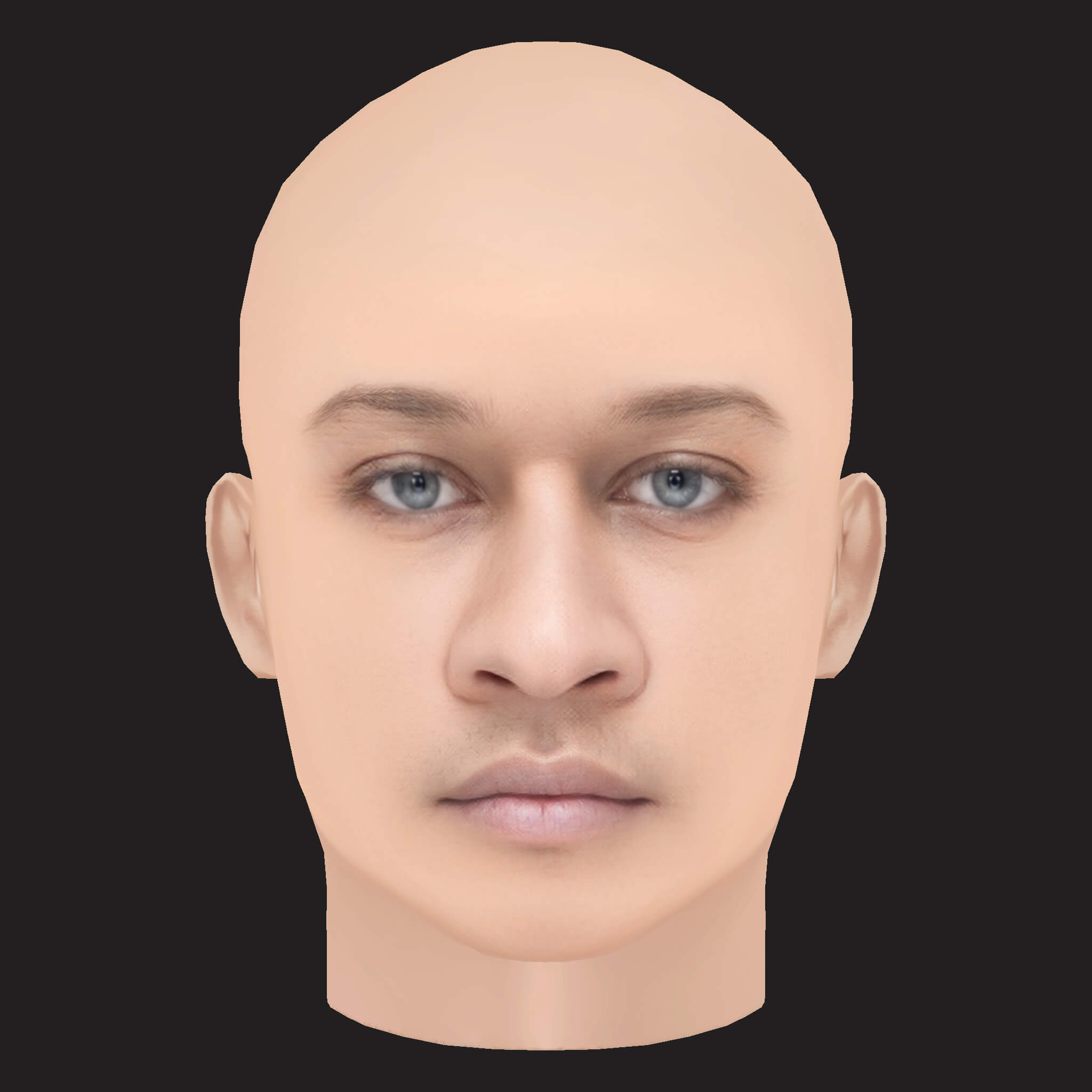 Low Poly Young Thug Rapper Head 3D Model