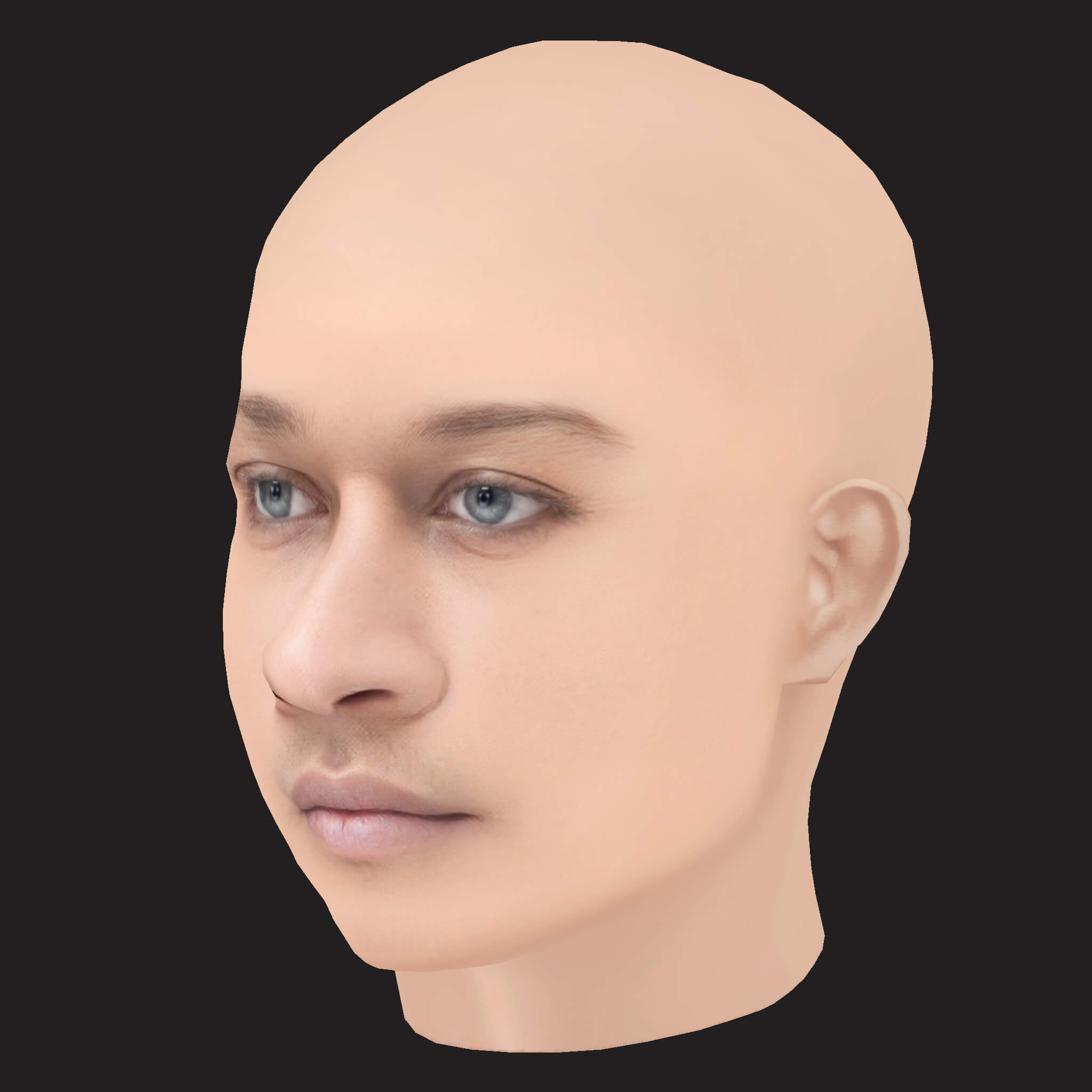 Low Poly Young Thug Rapper Head 3D Model