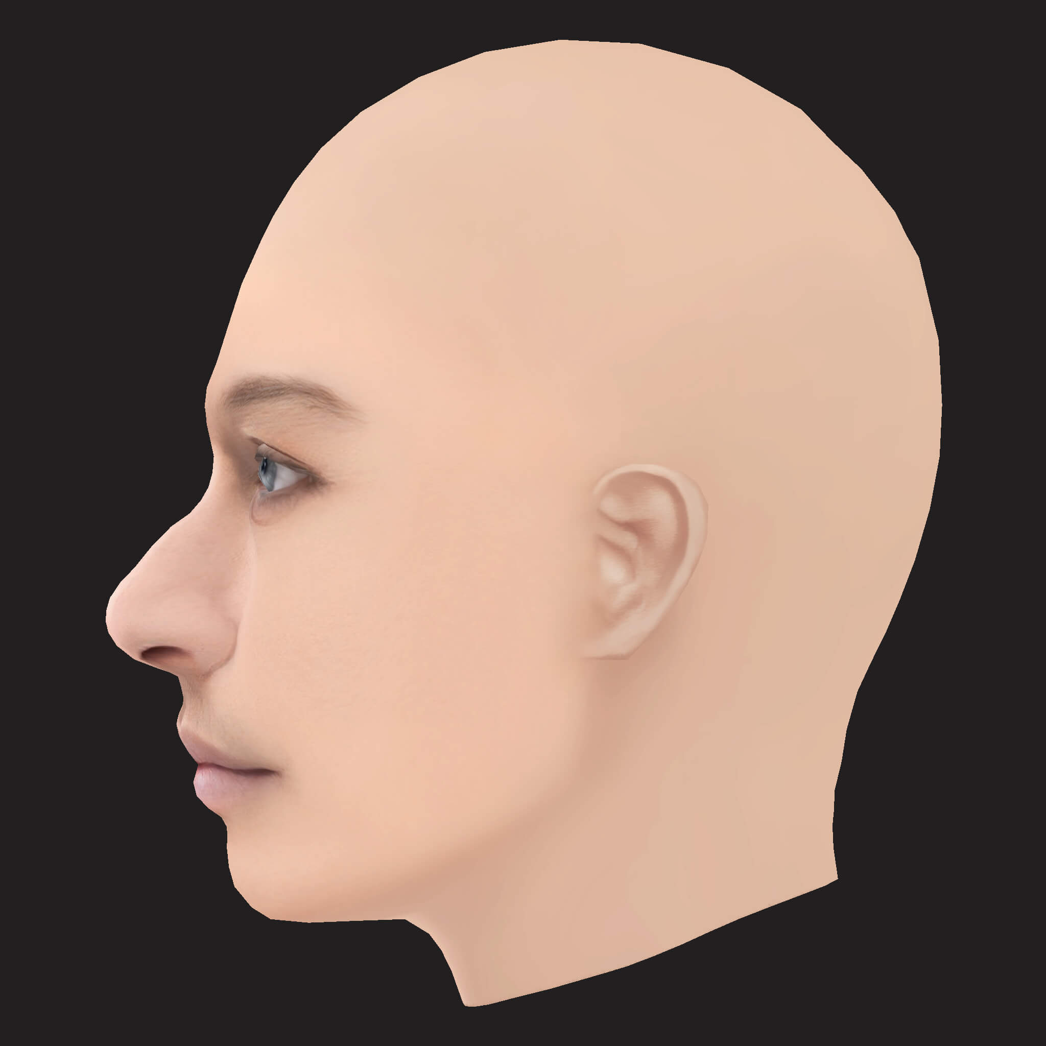 Low Poly Young Thug Rapper Head 3D Model