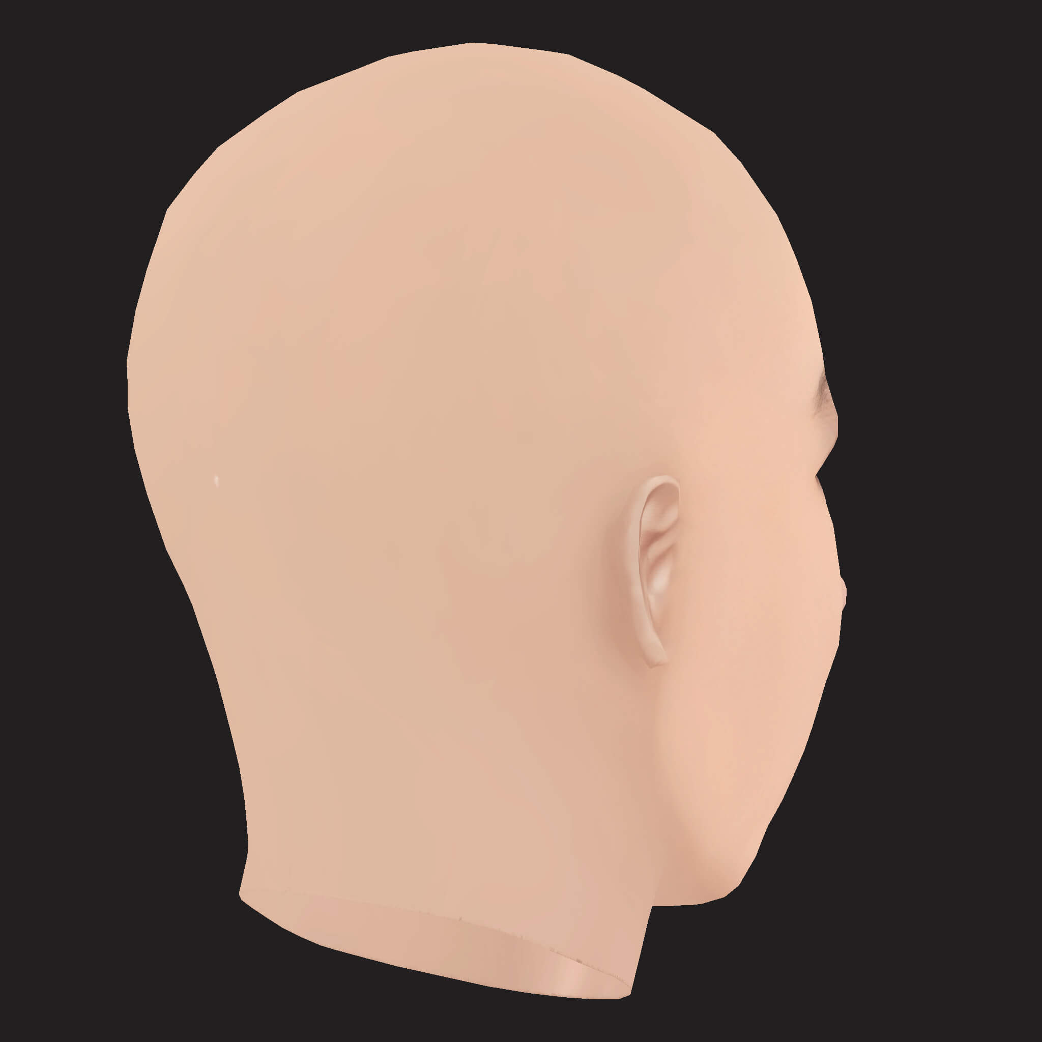 Low Poly Young Thug Rapper Head 3D Model