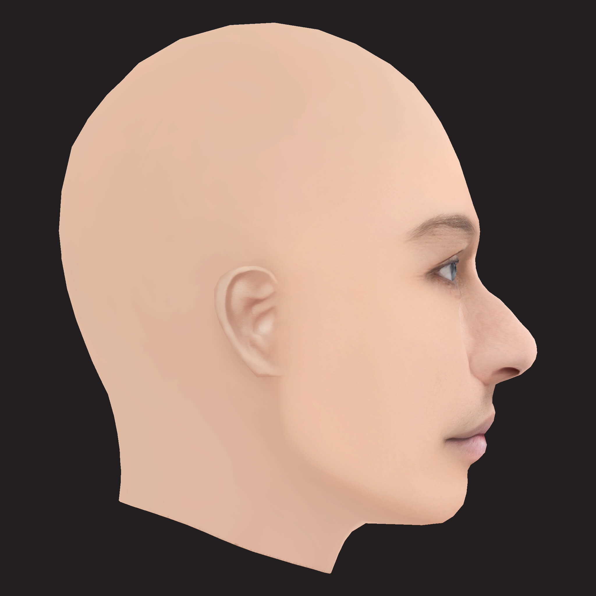 Low Poly Young Thug Rapper Head 3D Model