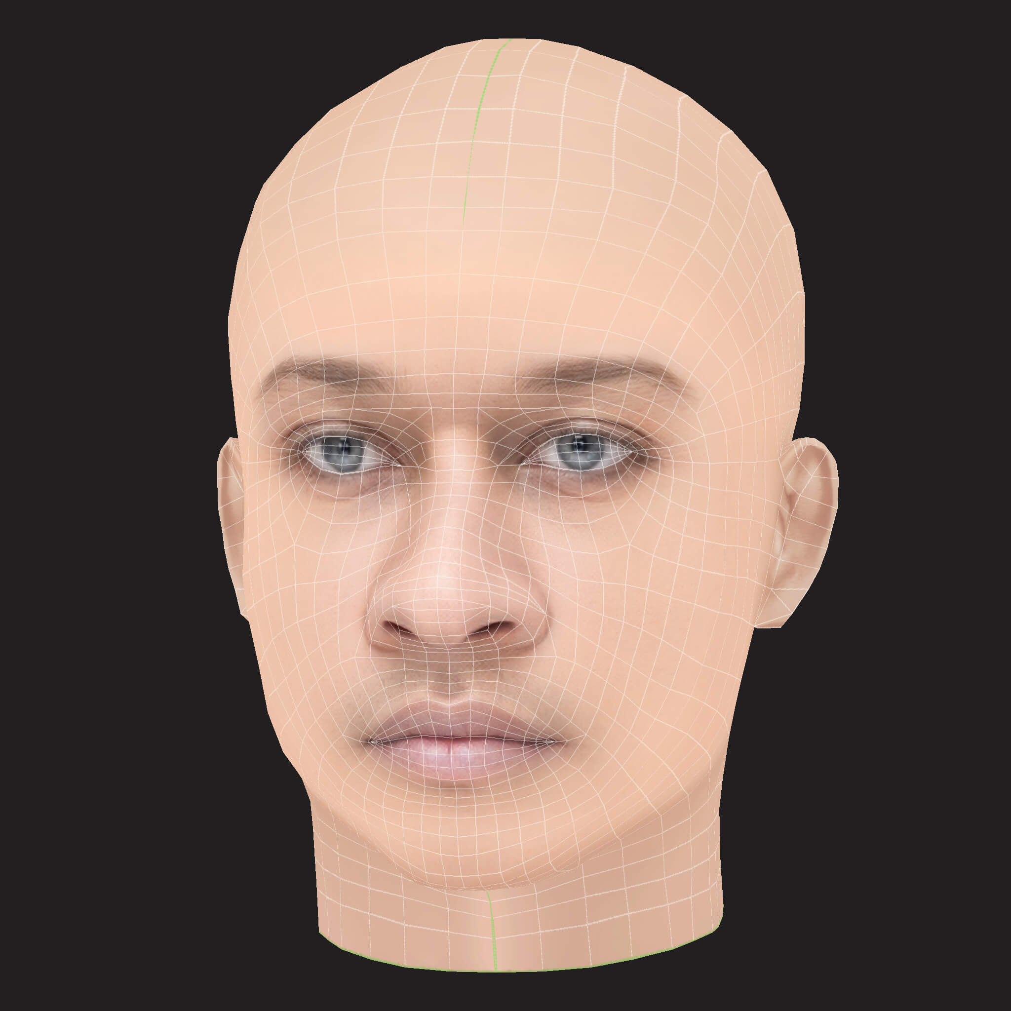 Low Poly Young Thug Rapper Head 3D Model