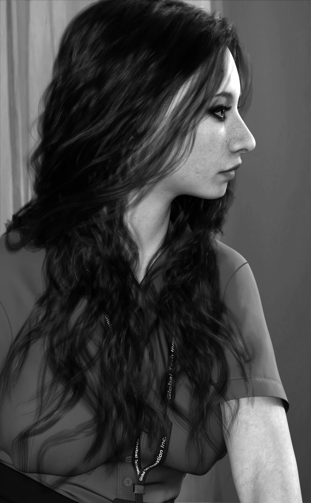 Portrait of Mylie 3D Render, Digital Artwork by nanner